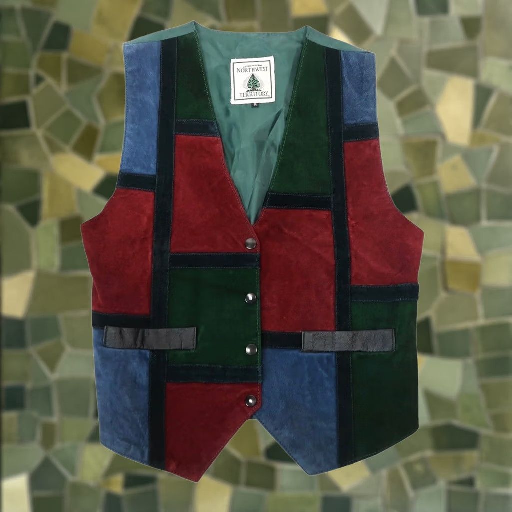 Vintage VINTAGE Northwest Territory Vest Adult Medium Green Suede Patchwork 90s Womens Size M / US 6-8 / IT 42-44 - 1 Thumbnail