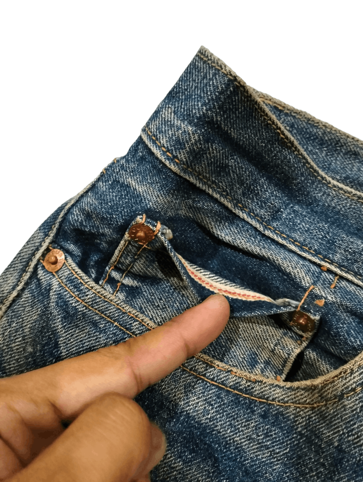 Japanese Brand Vintage Acoustic Salvage Distressed Denim Pants Size US 33 - 9 Thumbnail