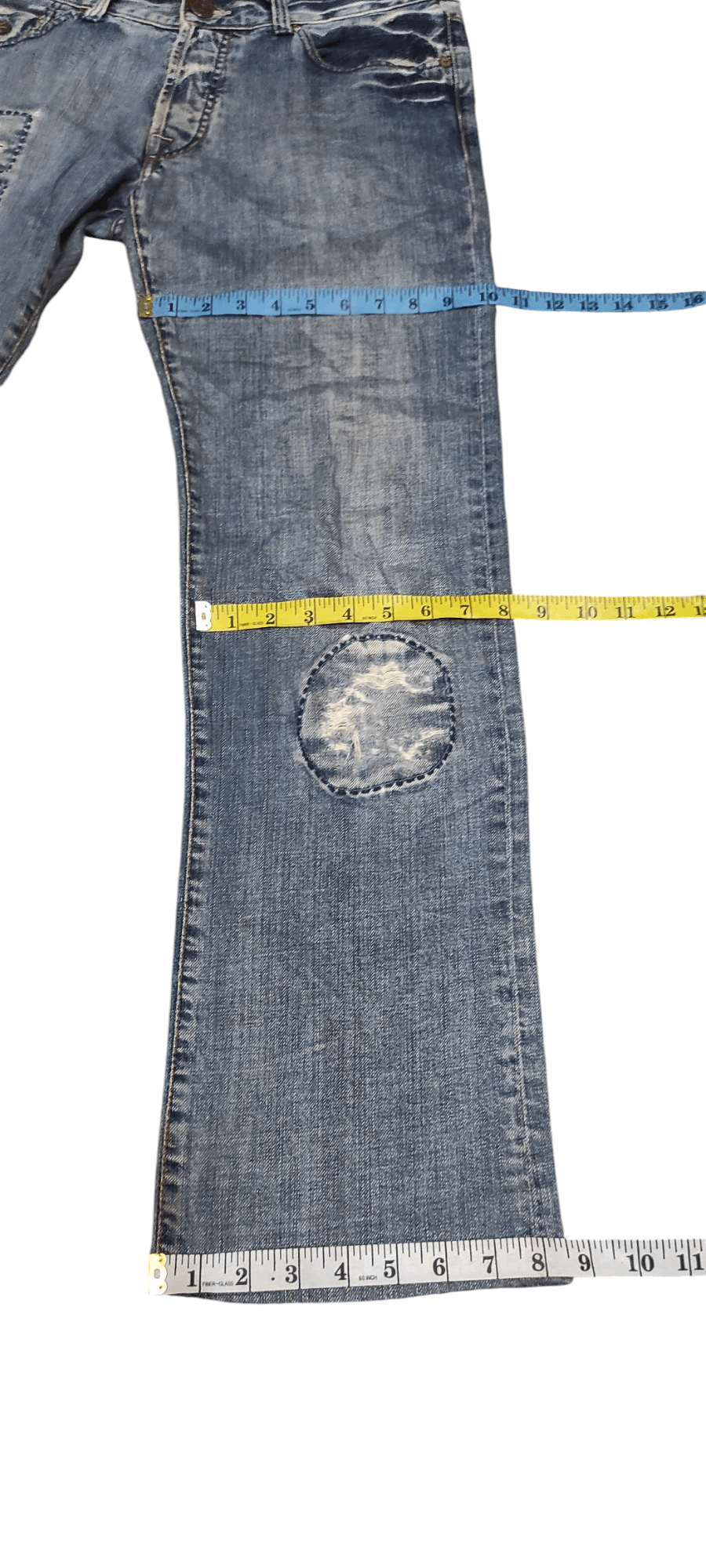 Energie × If Six Was Nine Vintage Energie Distressed Patchwork Denim Size US 34 / EU 50 - 15 Thumbnail