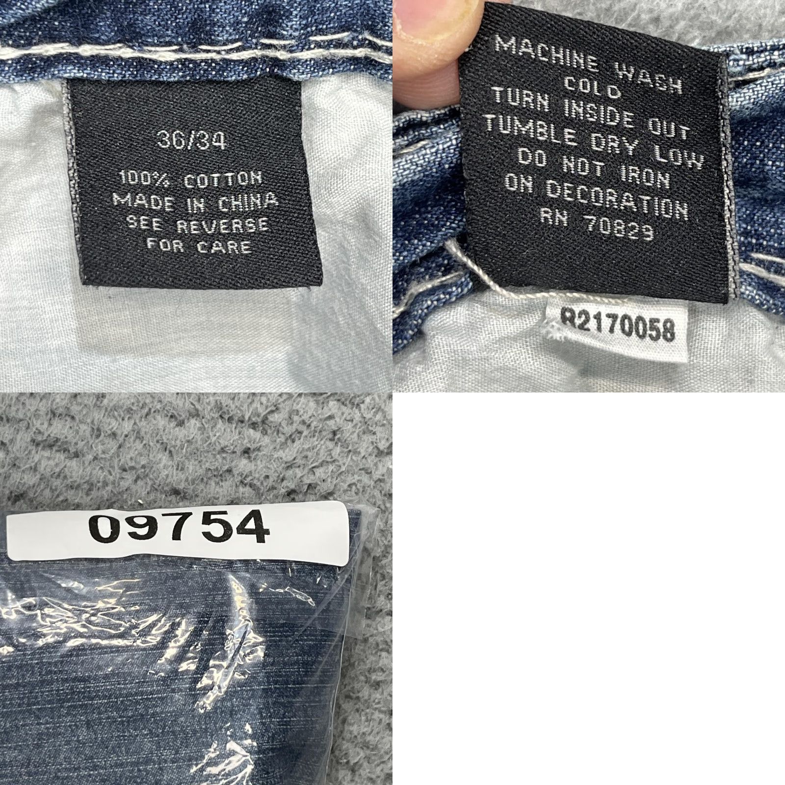 Buckle Black BucklE Black Jeans Mens 36x34 Faded Wash Patchwork Distressed Grunge Straight 5-Pocket Denim Cotton Blue Logo Button Zip Regular Size Type Mens Size US 36 / EU 52 - 11 Thumbnail