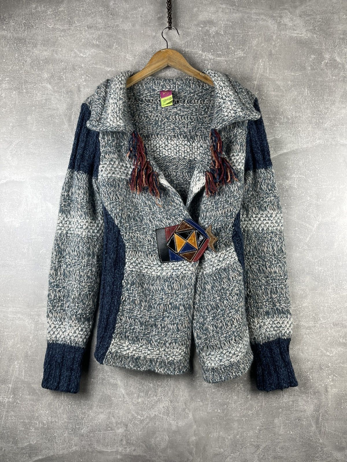 Other Save the Queen Knitted Y2K Cardigan Mohair / Wool Multicolor Size M / US 6-8 / IT 42-44 - 1 Thumbnail