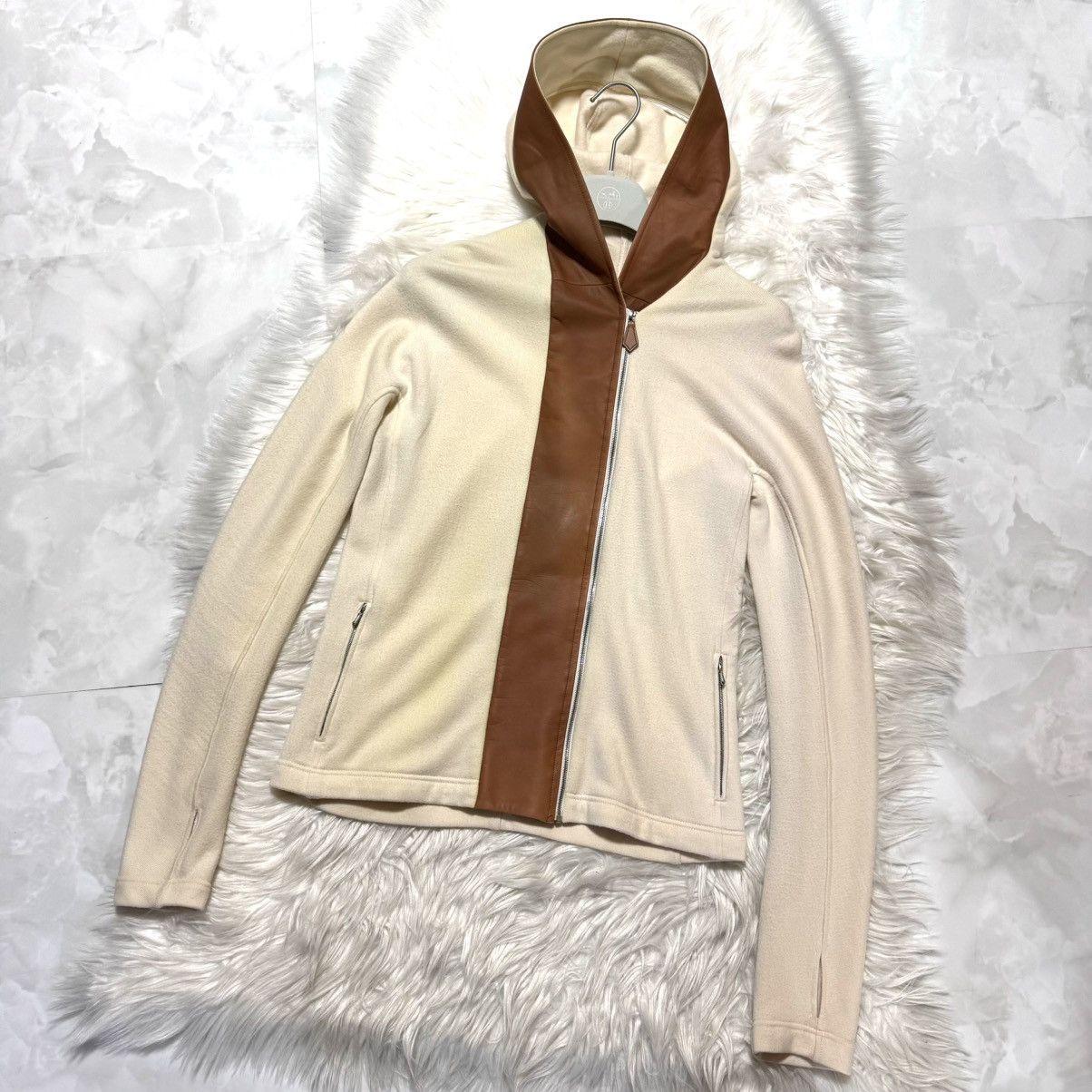 Hermes Hermes leather-switched 2-way size ZIP UP parka jacket 38 Size S / US 4 / IT 40 - 12 Thumbnail