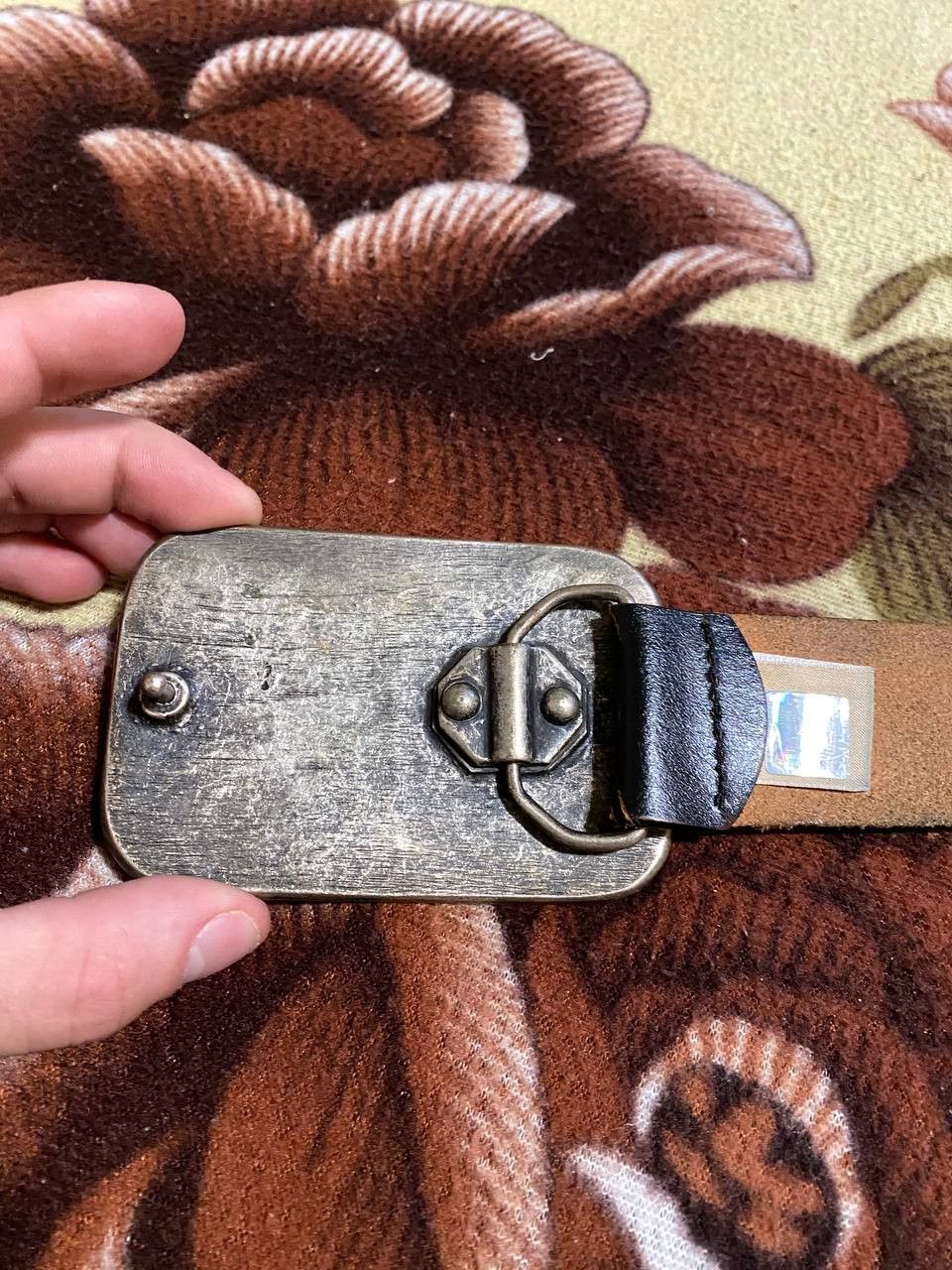 John Galliano JOHN GALLIANO METAL BUCKLE PEWTER LEATHER BELT Size ONE SIZE - 11 Thumbnail