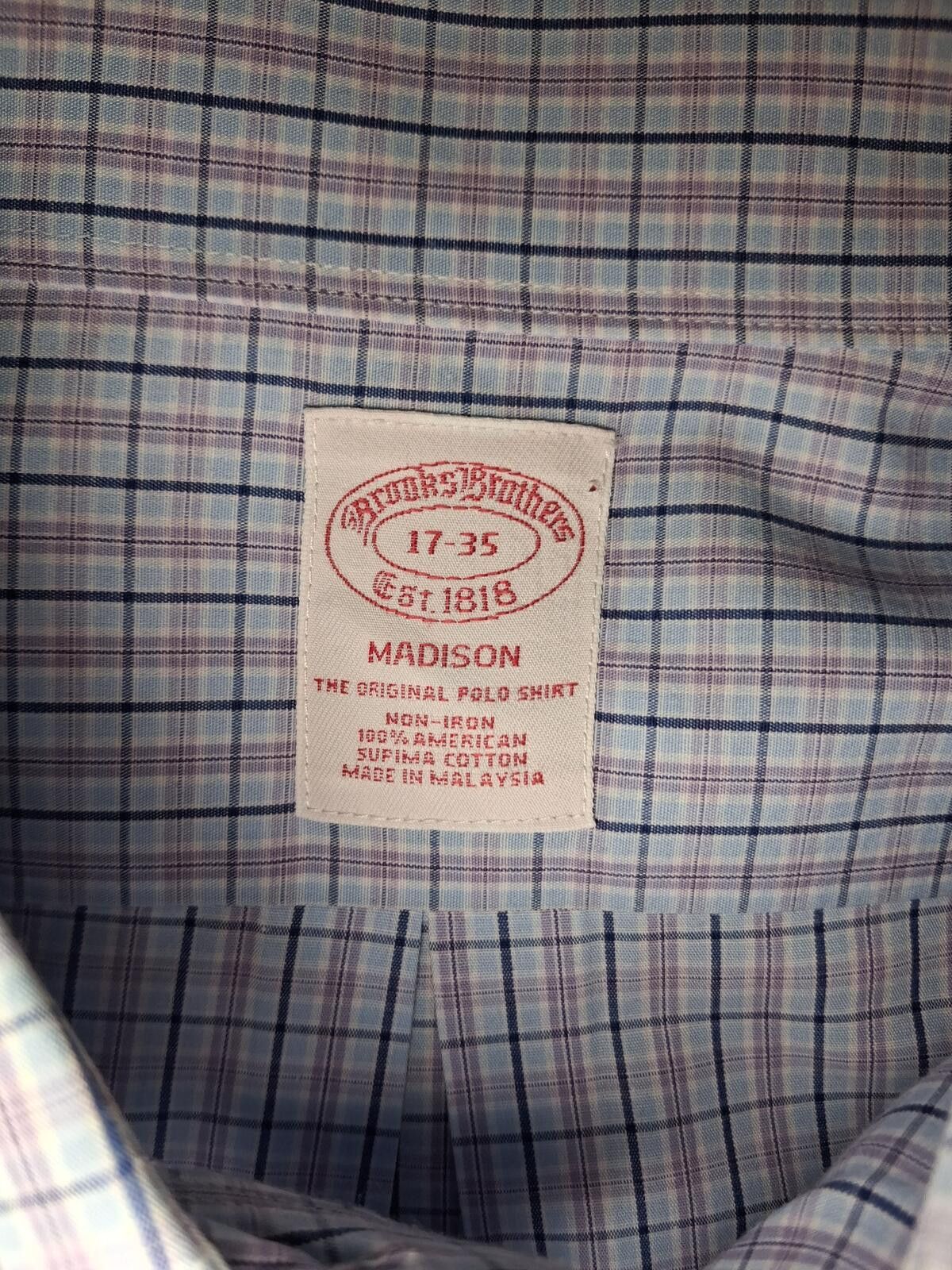 Brooks Brothers Brooks Brothers Shirt 17-35 XL Multicolor Plaid Supima Size US XL / EU 56 / 4 - 2 Thumbnail