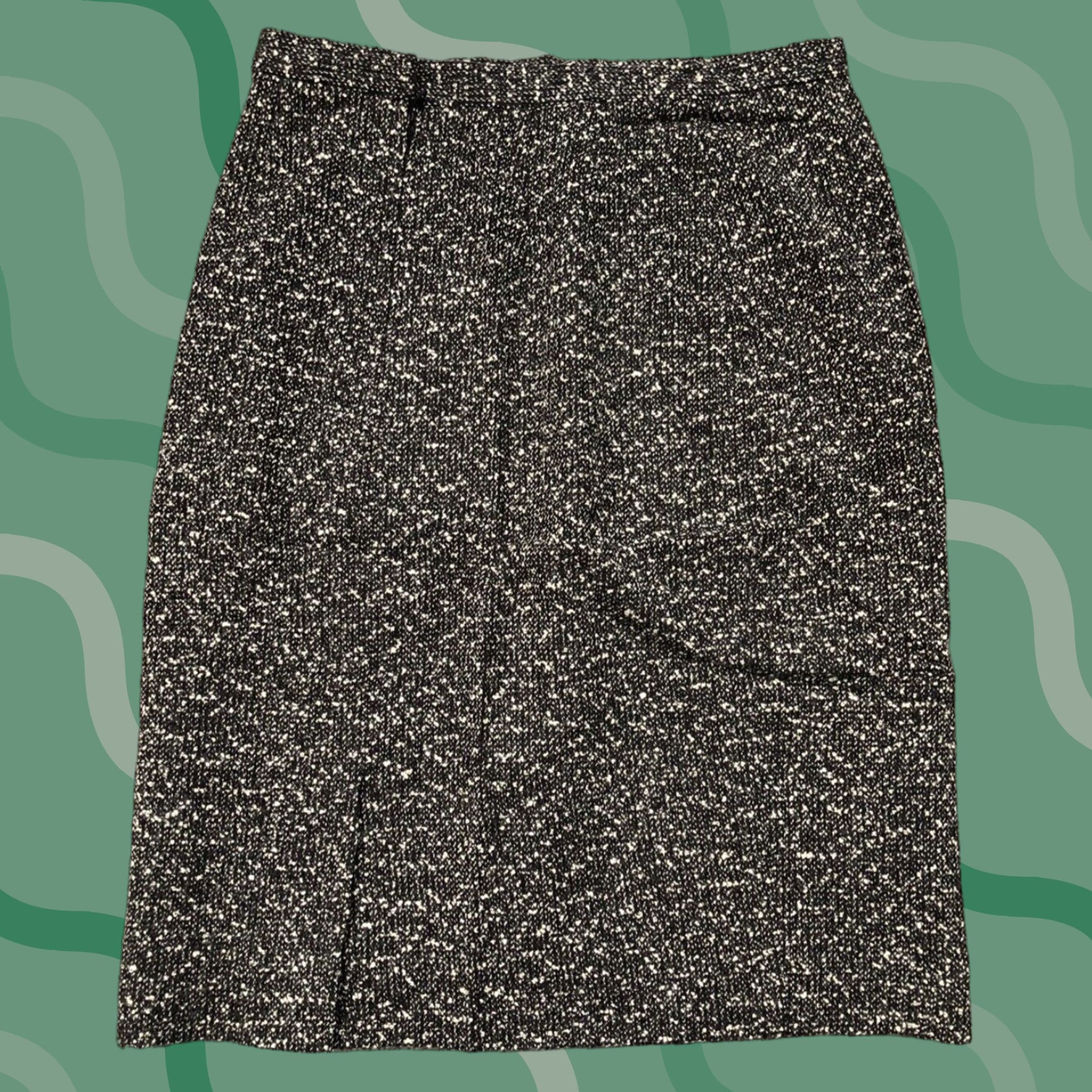 Anne Klein Anne Klein II Skirt Women’s Size 10 Black White Multicolor Wool Knee Length Zip Hipster 90s Preppy Work Casual Formal Size 32" / US 10 / IT 46 - 1 Thumbnail