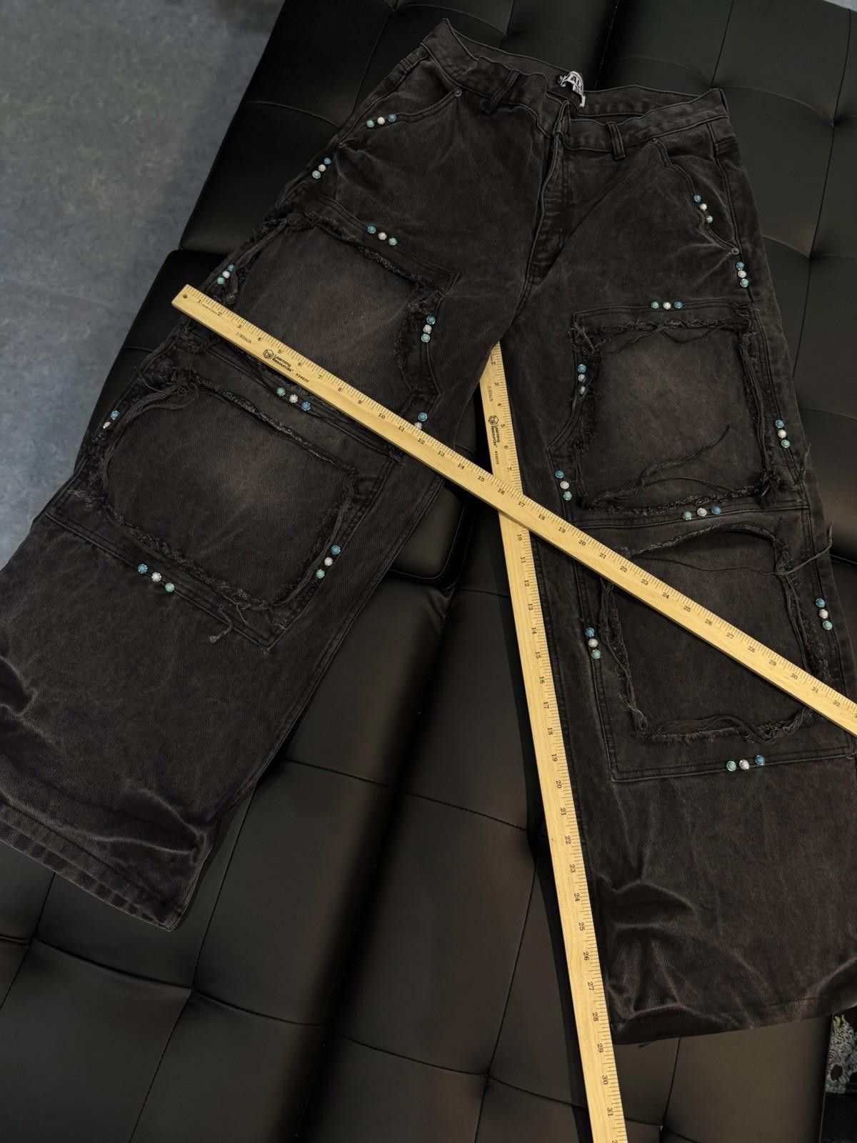 Vale Valley Baggy Denim Black Jeans Size 36 (NEW) Pants Crystal Size US 36 / EU 52 - 7 Thumbnail