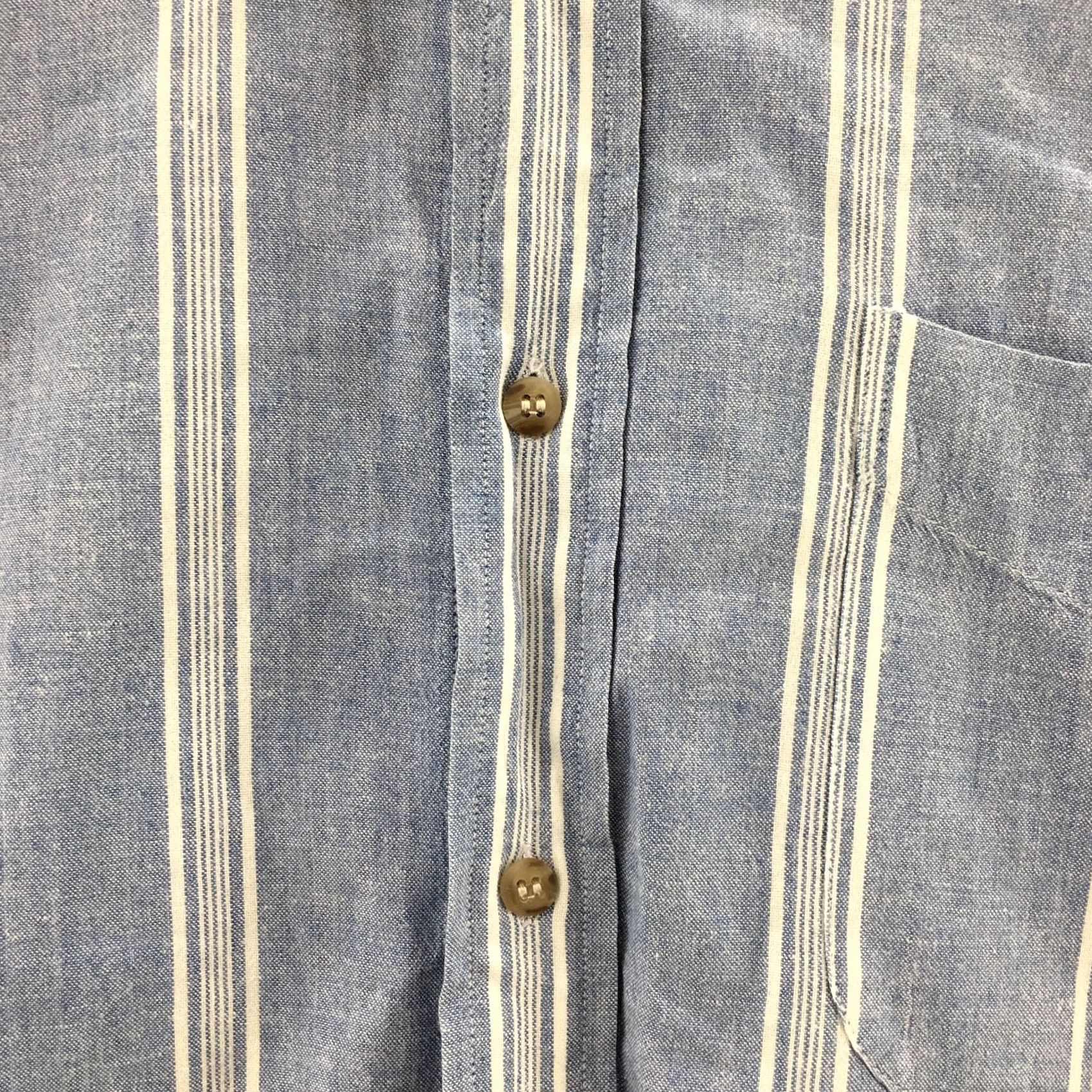 Jos. A. Bank Jos A Bank Joe's Casual Shirt Mens L Blue Striped Short Sleeve Button Up Cotton Size US L / EU 52-54 / 3 - 7 Thumbnail