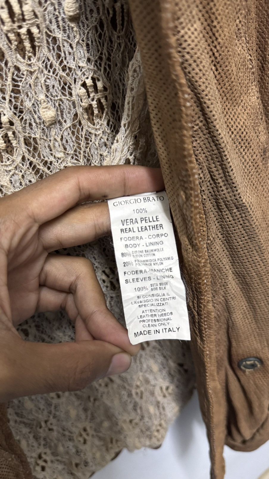 Giorgio Brato × Vintage Giorgio Brato leather jacket Size S / US 4 / IT 40 - 9 Thumbnail