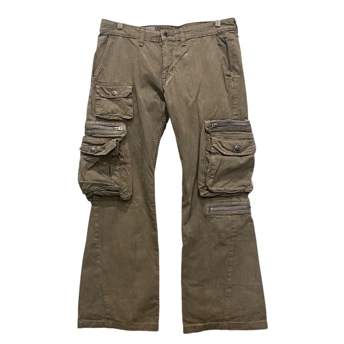 If Six Was Nine Bondage Style Surplus Multipocket Cargo Flared Pants Size US 32 / EU 48 - 1 Thumbnail