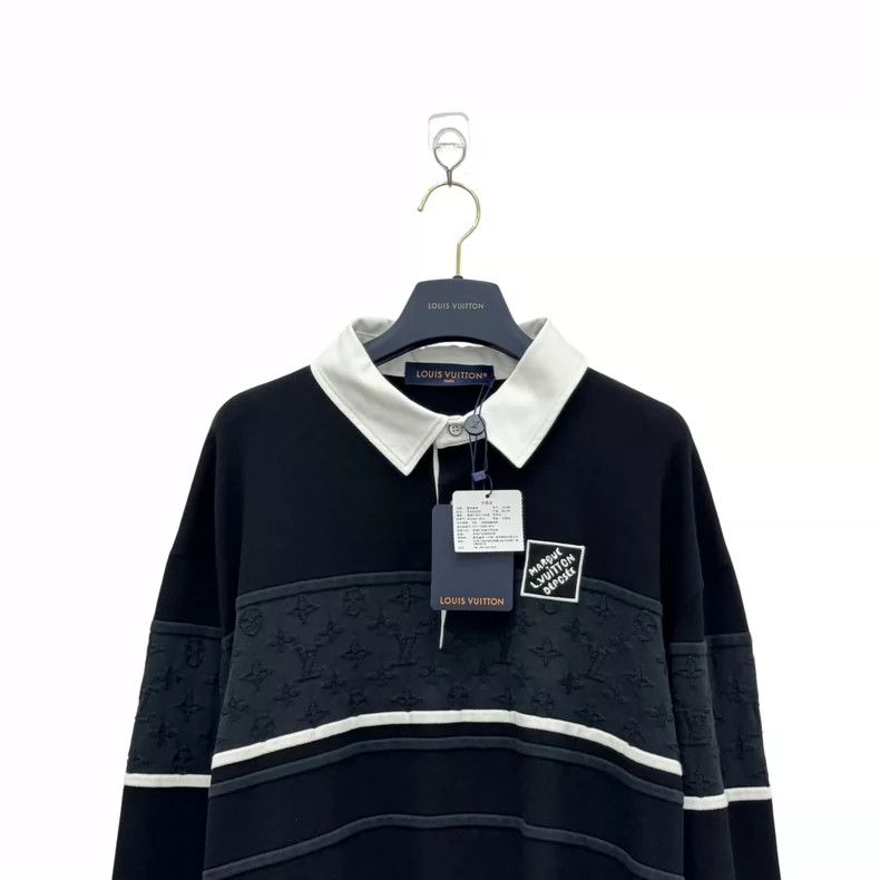 Louis Vuitton Louis Vuitton Color-block presbyopic long-sleeved polo shi Size US XL / EU 56 / 4 - 3 Thumbnail