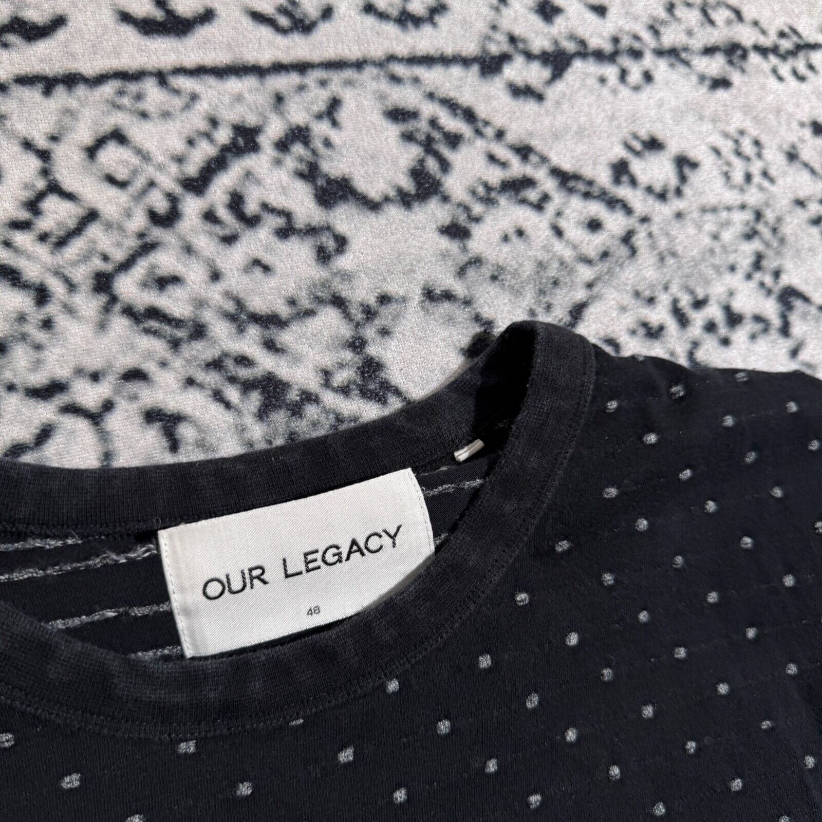 Our Legacy × Vintage Our Legacy Unisex Black Cotton T-Shirt Size S Polka Dot Size US S / EU 44-46 / 1 - 4 Thumbnail