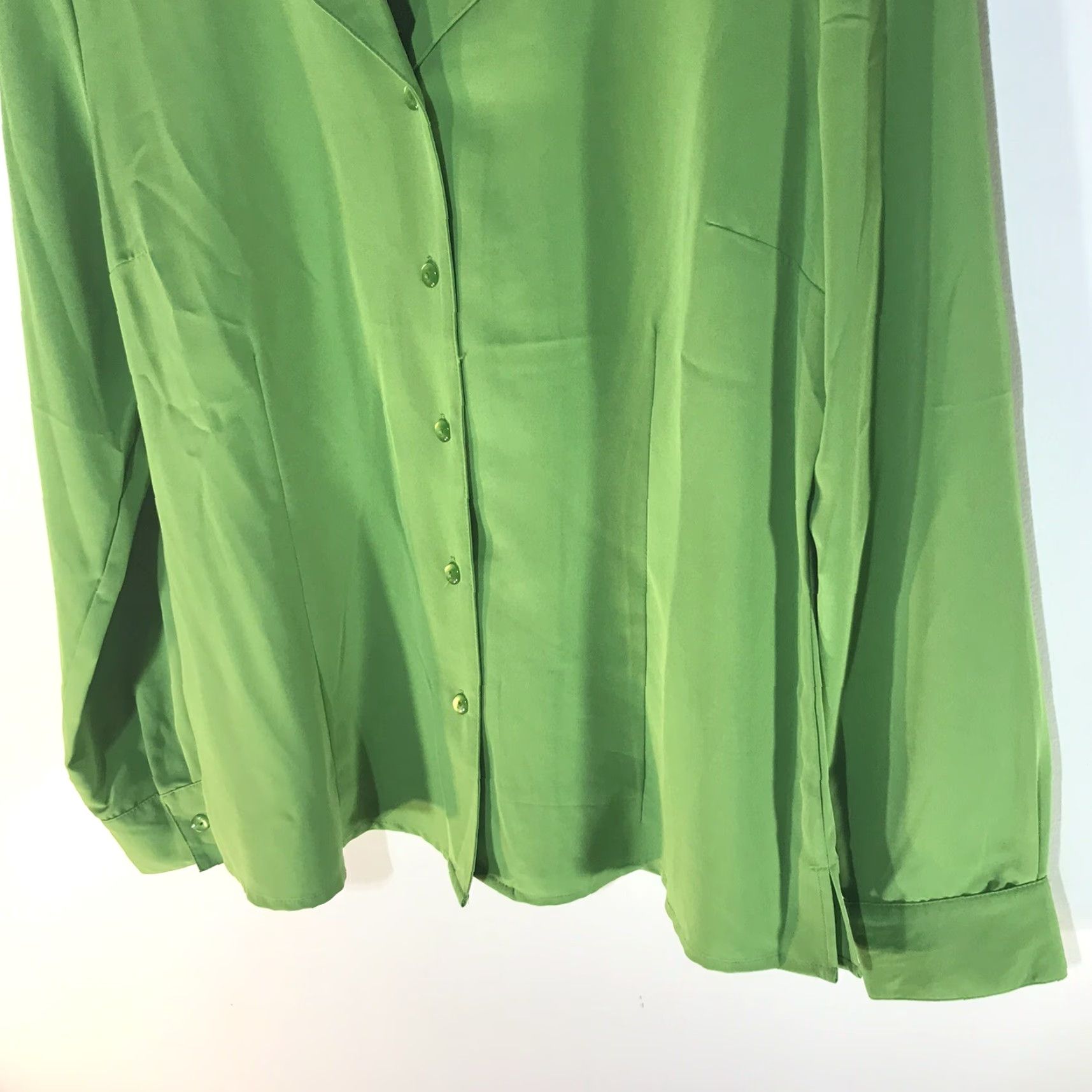 Vintage Kim Rogers Lime Green Button Up Dress Shirt Womens Size M Size M / US 6-8 / IT 42-44 - 3 Thumbnail