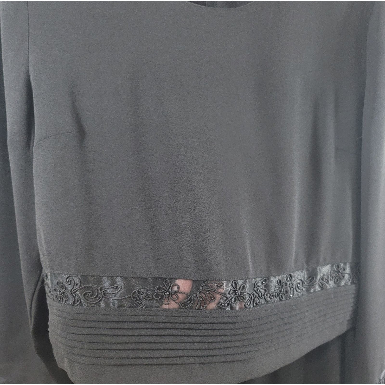Other VTG Sarah Elizabeth Black Formal Dress 12P Pleat Lace Insert Size XL / US 12-14 / IT 48-50 - 2 Thumbnail