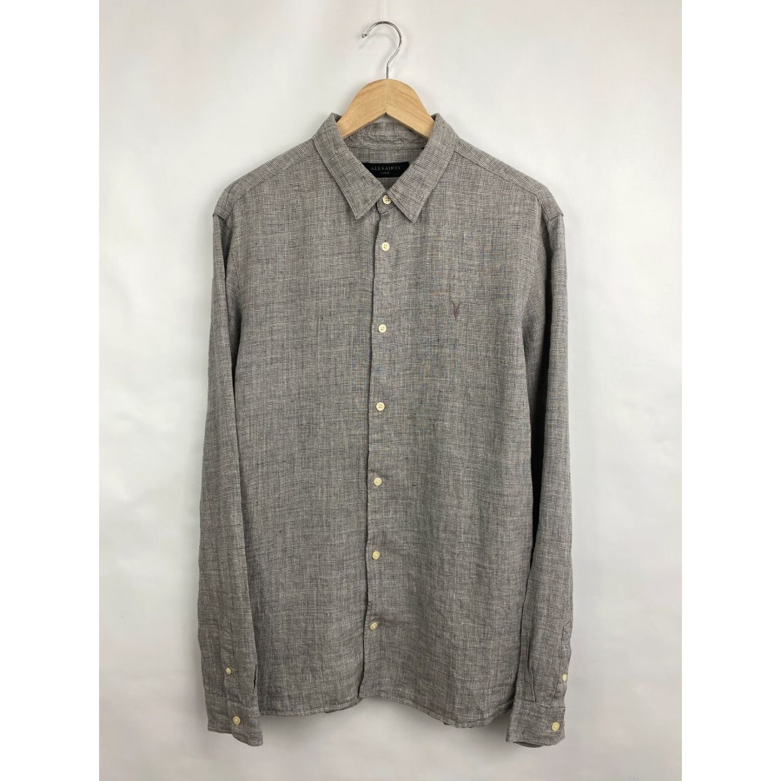 Allsaints AllSaints Linen 100% Shirt Retro Rare Hype Y2K L Grey Men's T-Shirt Size US L / EU 52-54 / 3 - 3 Thumbnail