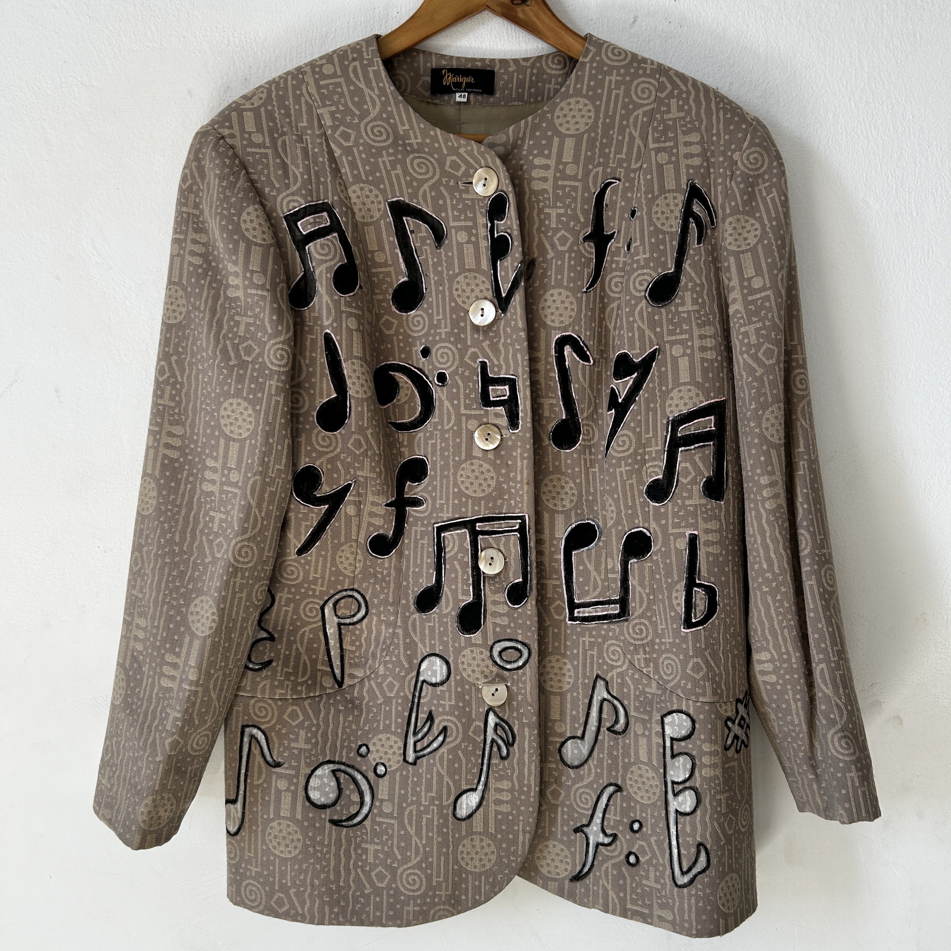 Custom jacket with musical notes