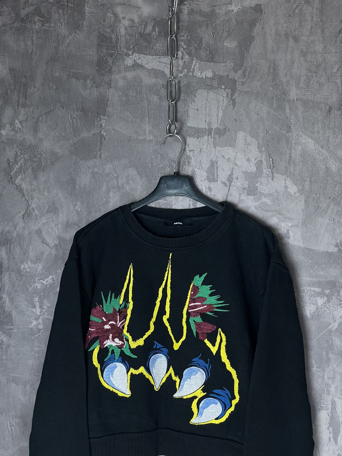 Diesel Diesel Avant Garde “Monster Hand” full print crop sweatshirt Size M / US 6-8 / IT 42-44 - 2 Thumbnail
