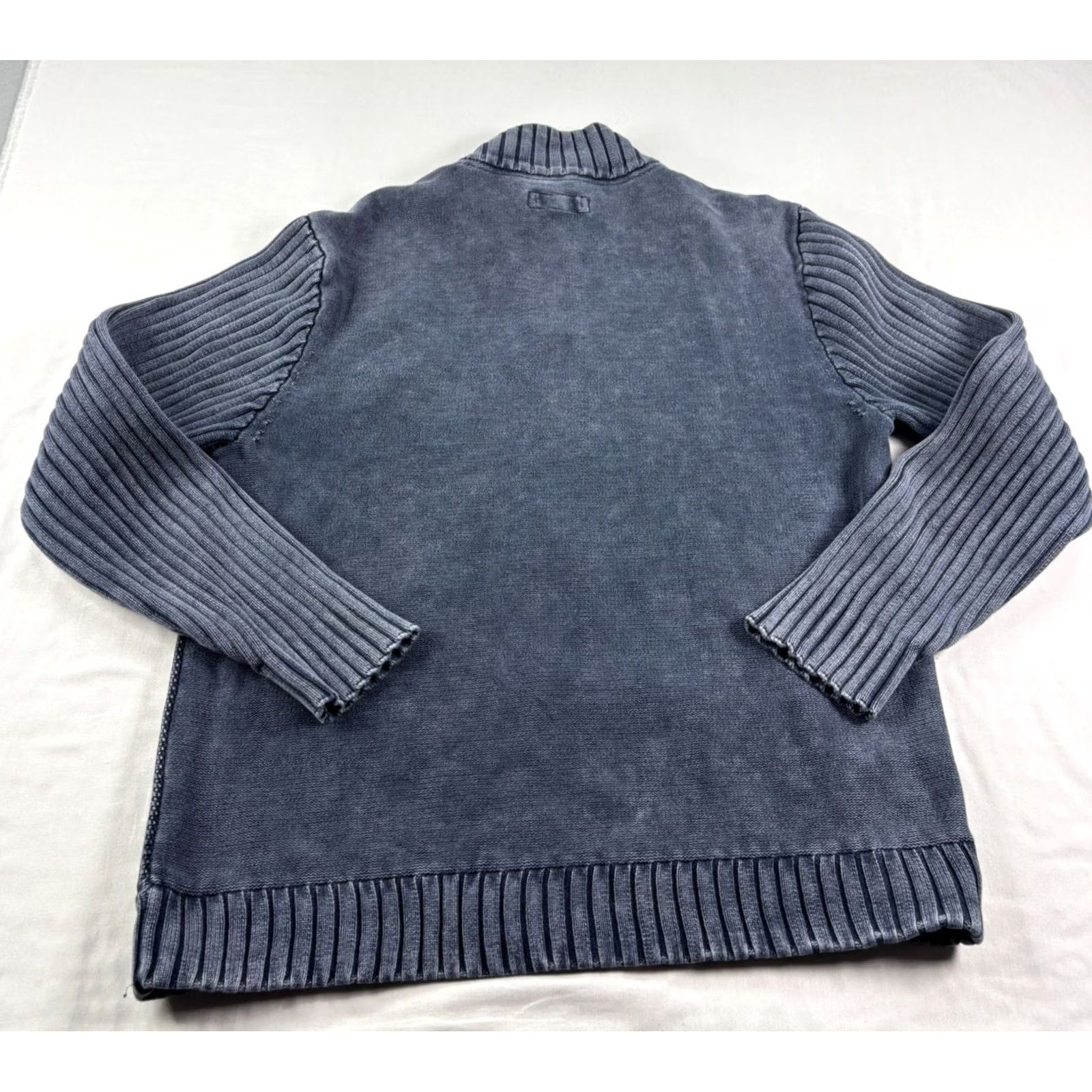 Carbon Carbon Sweater Mens L Blue Cobalt Heavy Knit Full Zip Stretch Size US L / EU 52-54 / 3 - 7 Thumbnail