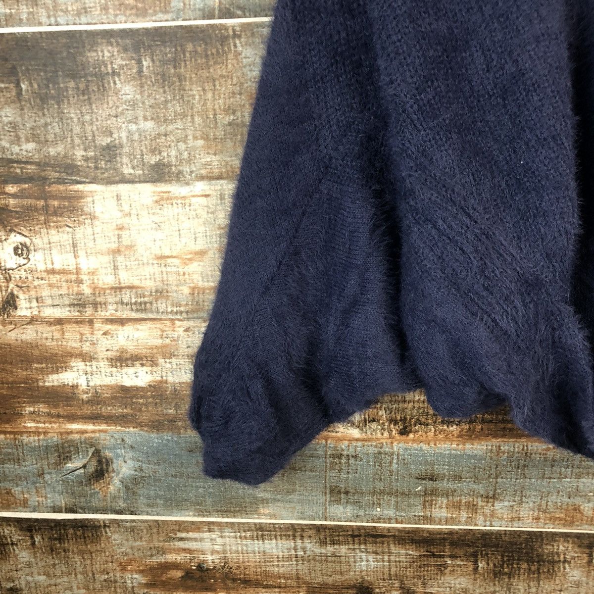 Japanese Brand DL Silent Worth fur shaggy mohair Black Knitwear #C363 Size M / US 6-8 / IT 42-44 - 7 Thumbnail