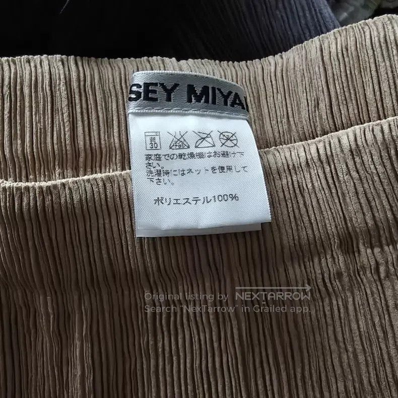 Issey Miyake Issey Miyake size:3 Khaki Toothpick Pleated Midi Skirt Size 31" - 3 Thumbnail