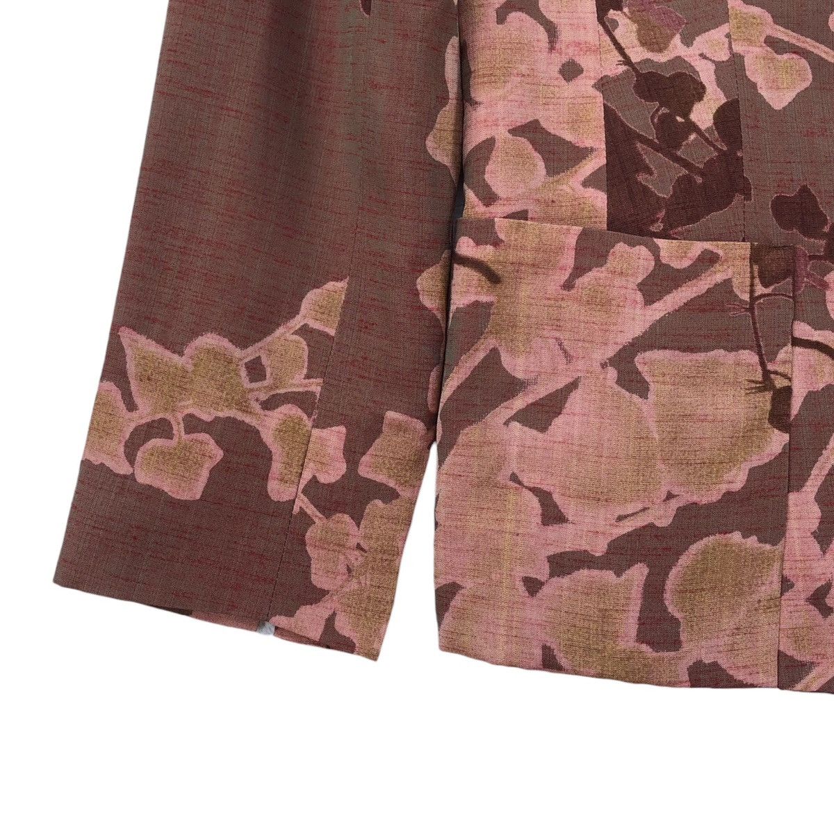 Kenzo KENZO Paris Brown Floral Pattern Rayon Suit Blazer / Jacket Size M / US 6-8 / IT 42-44 - 10 Thumbnail