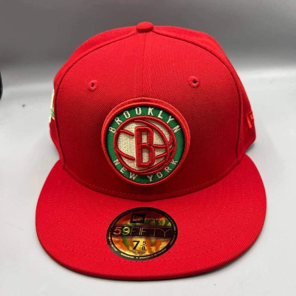 New Era Brooklyn Nets Hat Men 7 5/8 59Fifty New Era NBA Fitted Cap Size ONE SIZE - 3 Thumbnail