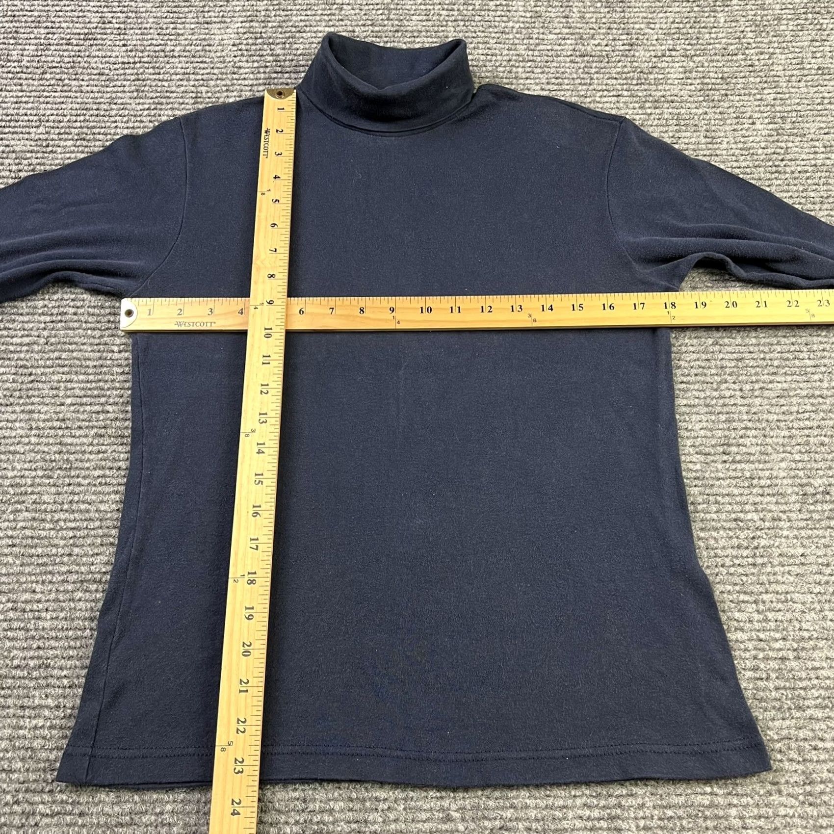 Vintage VINTAGE Bobbie Brooks Turtleneck Shirt Womens M Navy Blue 90s Wool? Cotton Polyester? (Note: Original has cotton, polyester) Size M / US 6-8 / IT 42-44 - 4 Thumbnail