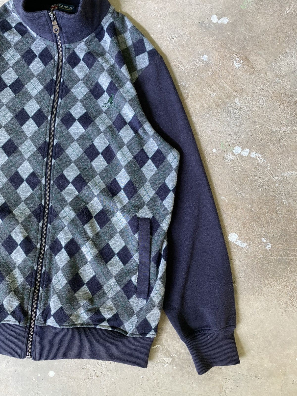 Kangol Kangol Argyle Track Zip Sweat Jacket Japan Rare Size US M / EU 48-50 / 2 - 2 Thumbnail