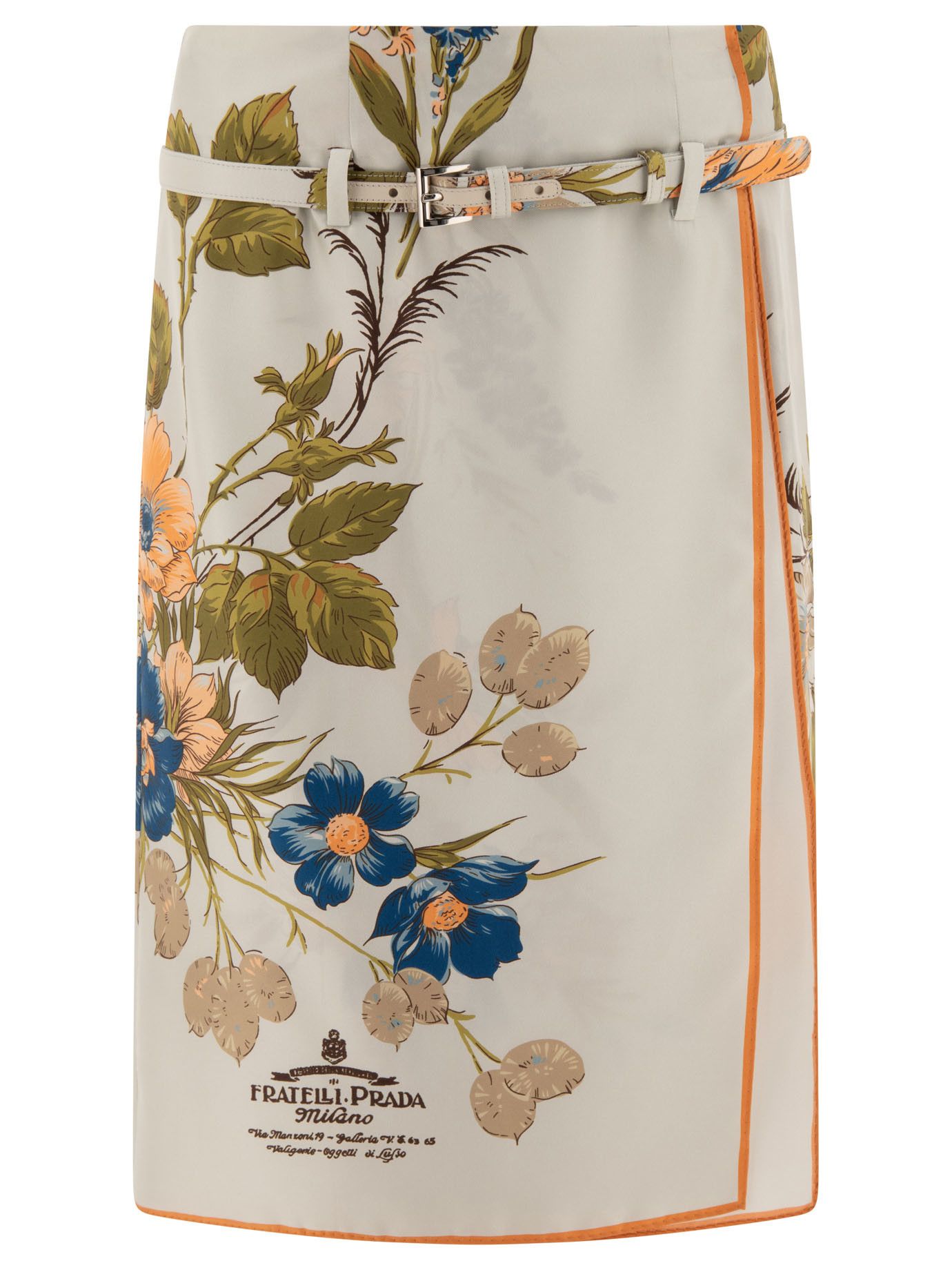 Prada Printed Silk Twill Skirt IT 40 Women - USA Duties Paid
