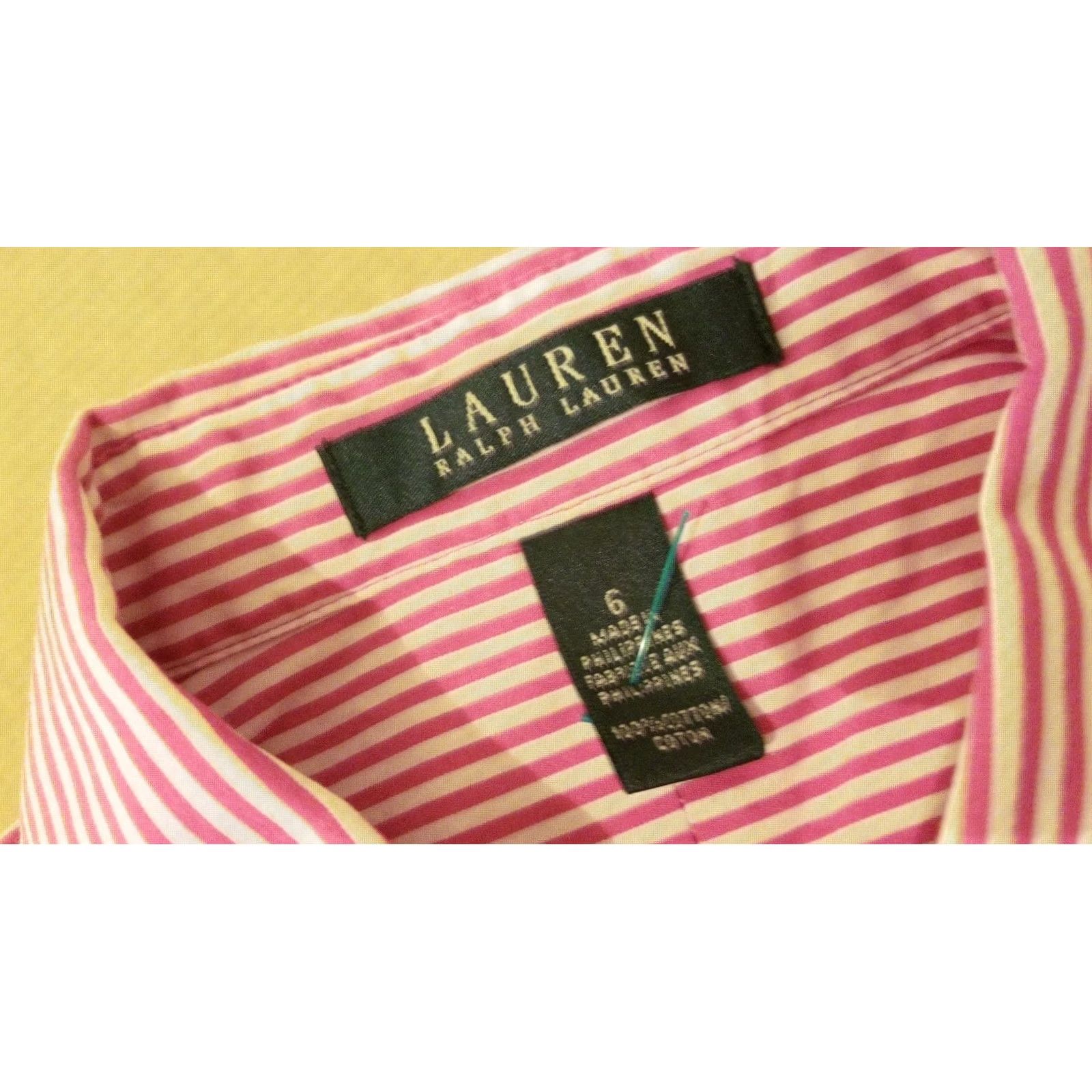 Polo Ralph Lauren Polo Ralph Lauren Pink Striped Cotton Sleeveless Shirt Blouse 6 Womens Size M / US 6-8 / IT 42-44 - 3 Thumbnail