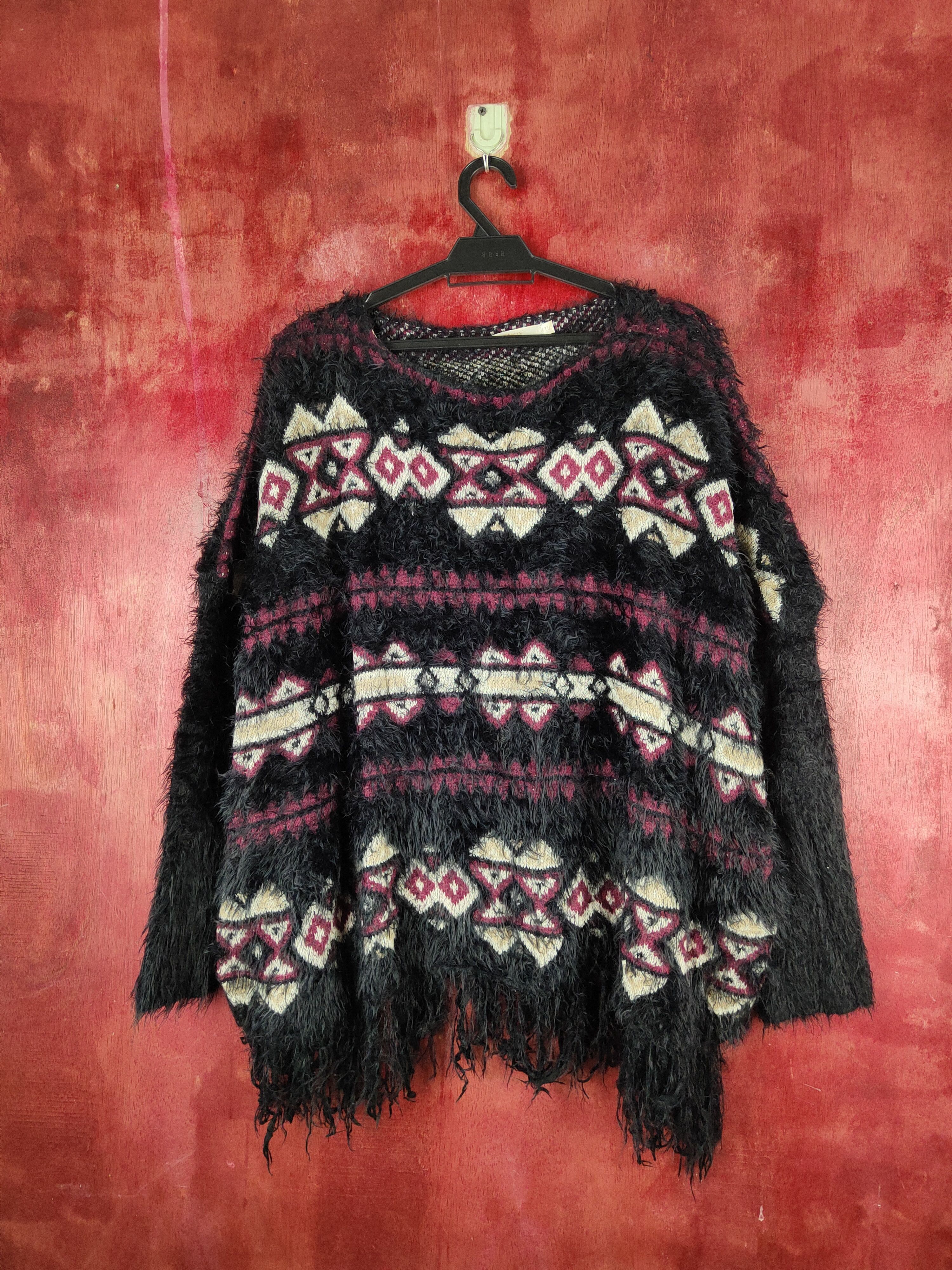 Japanese Brand × Vintage Cherry Paris Black Fur Mohair Knitwear like Kris van Design Size XXL / US 16-18 / IT 52-54 - 1 Thumbnail