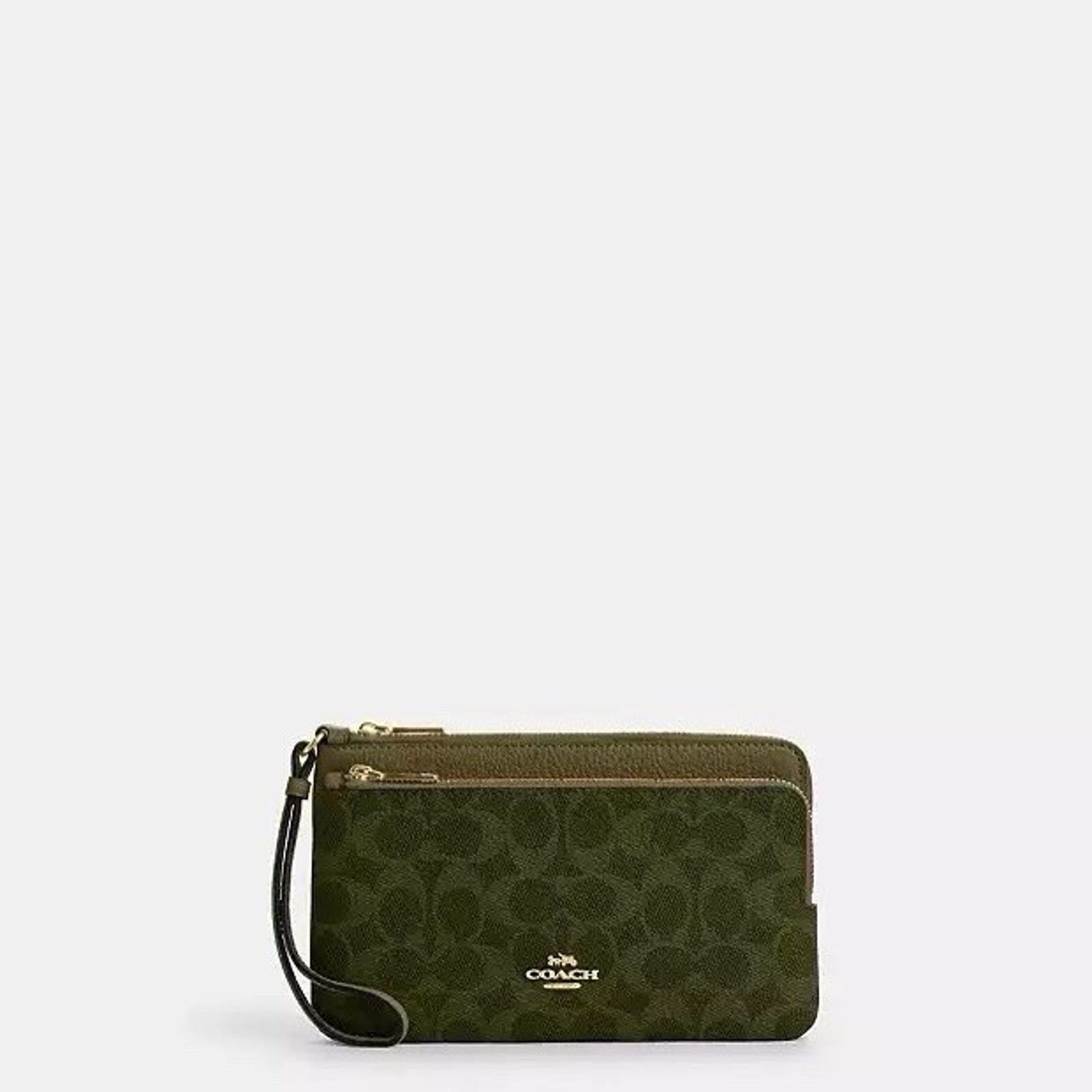 Coach NWT Coach CX161 Double Zip Wallet Clutch Wristlet OliveGreen Size ONE SIZE - 5 Thumbnail