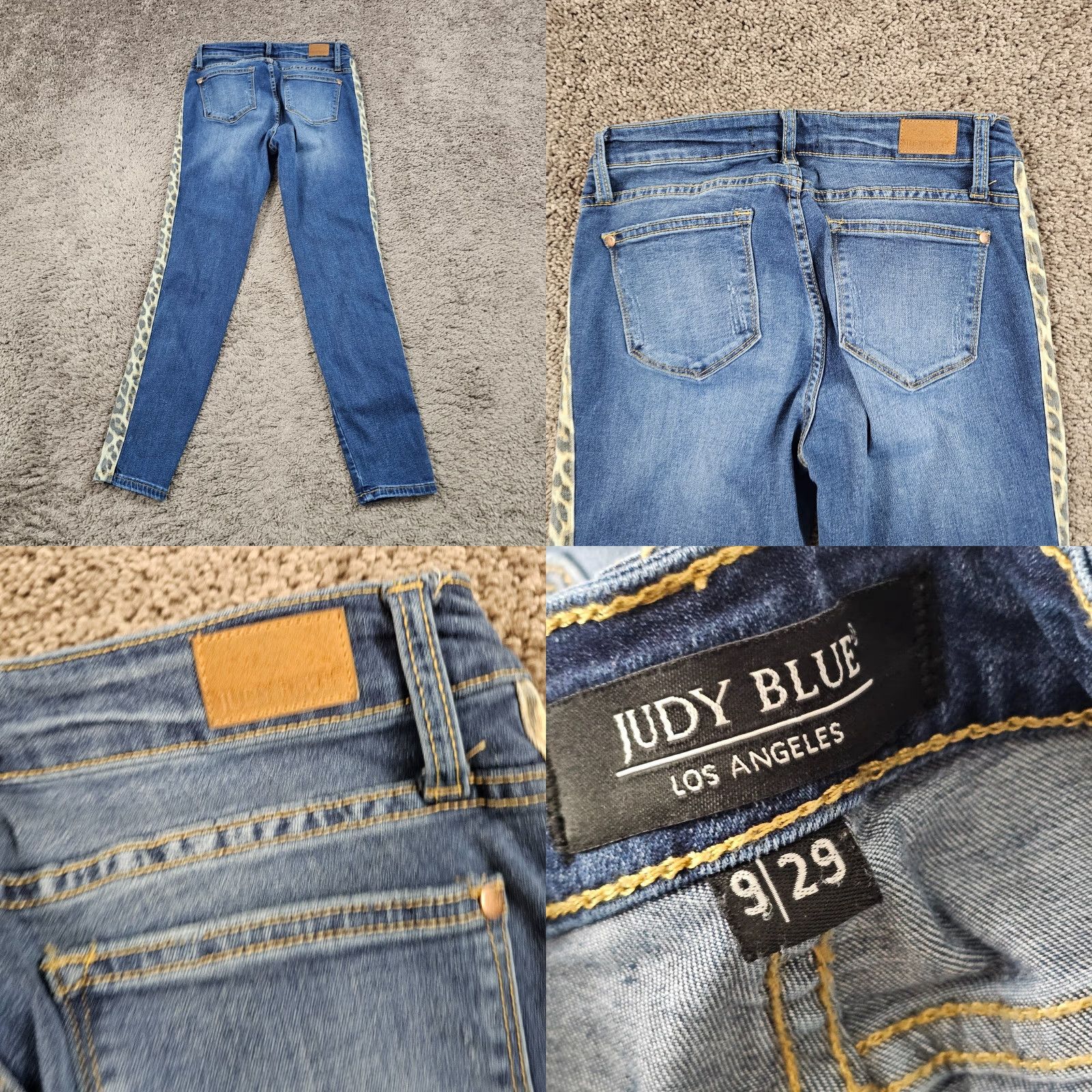 Denime Judy Blue Jeans Women 29 Skinny Fit Mid Rise Dark Wash Stretch Denim 26x28 Size 29" - 8 Thumbnail