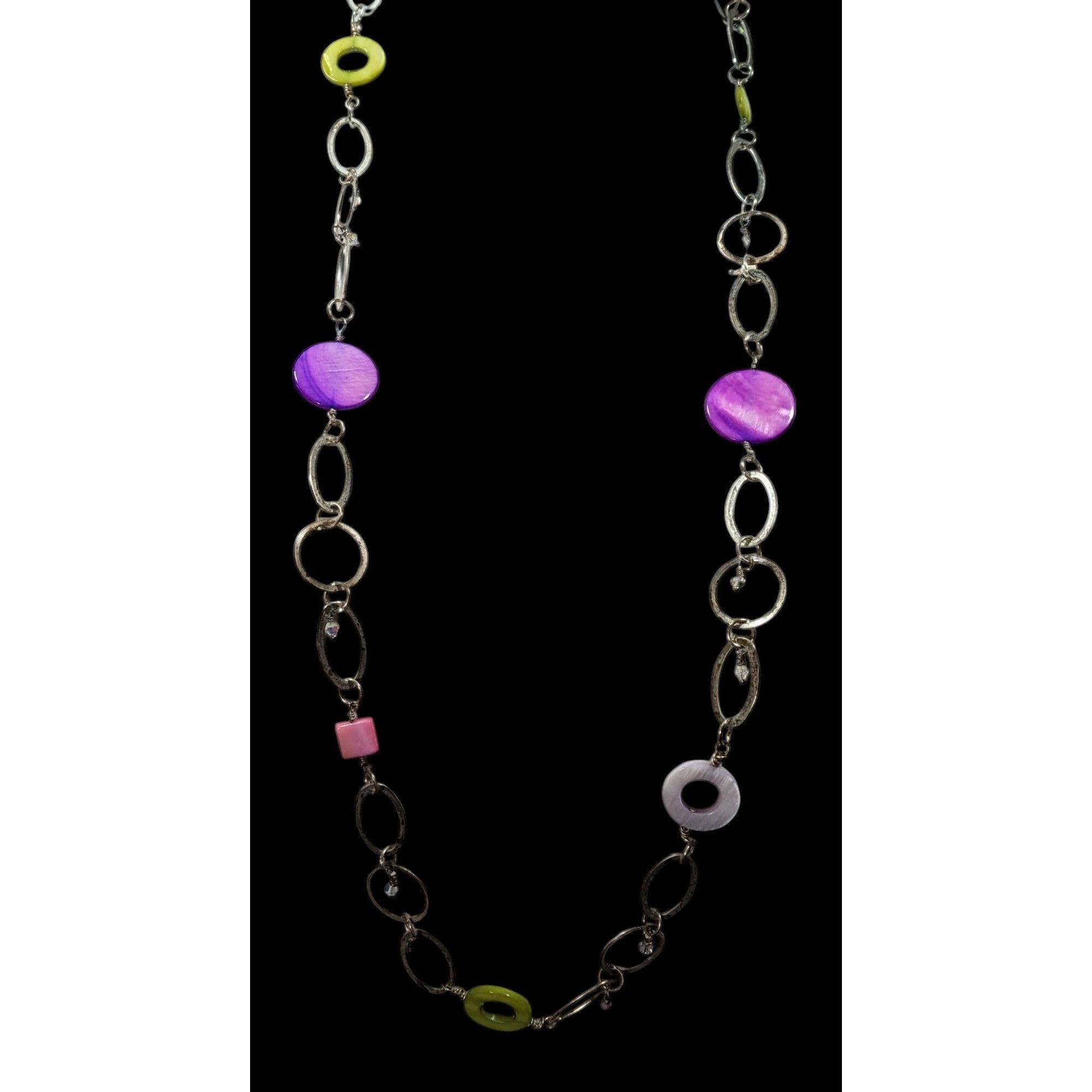 Other Retro Open Link Rainbow Shell Geometric Accent Necklace Size ONE SIZE - 2 Thumbnail