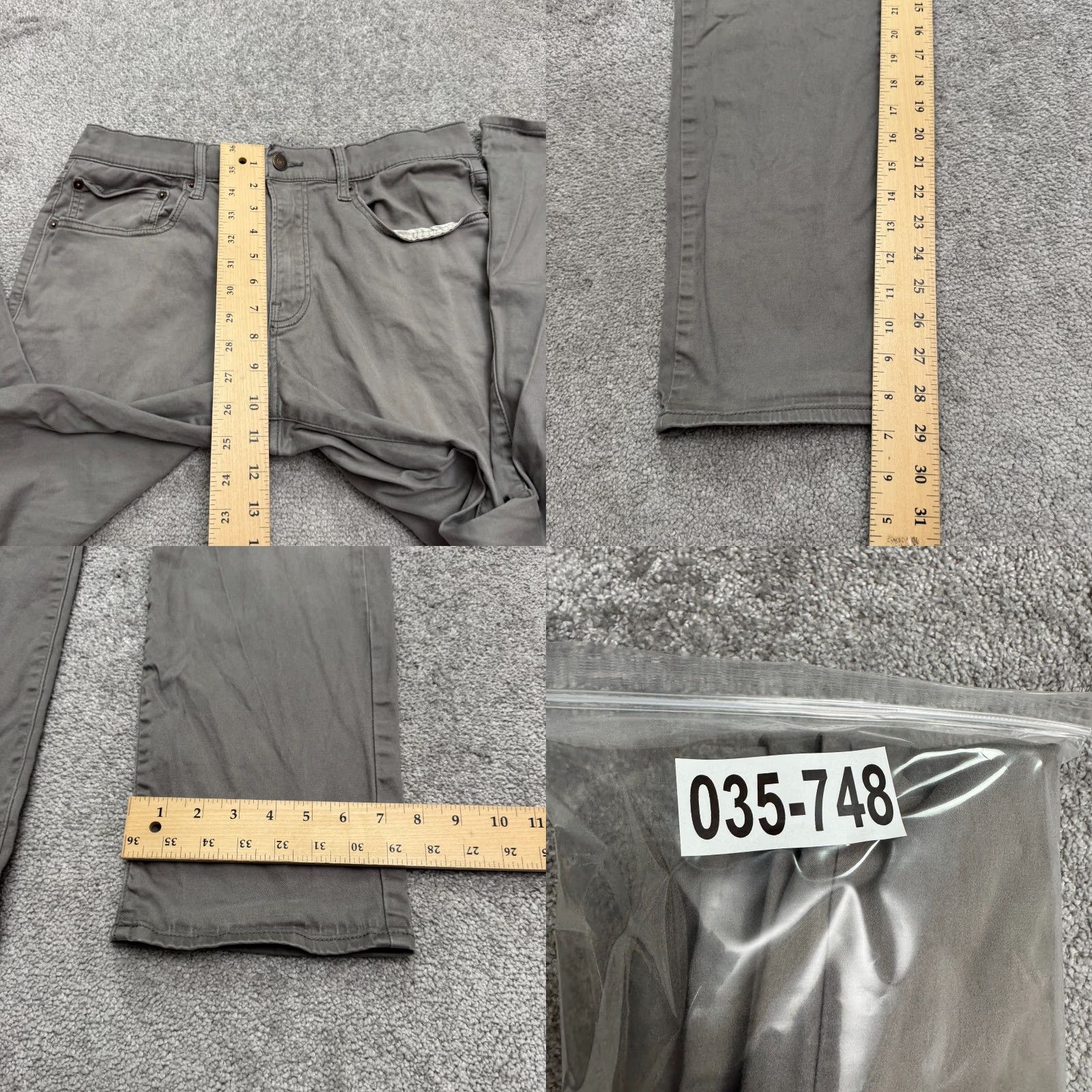 Lucky Brand Lucky Brand Pants Men 33x30 Gray Flat Front Cotton Chino Straight Leg Casual 223 Regular Waist 33 Size US 33 - 10 Thumbnail