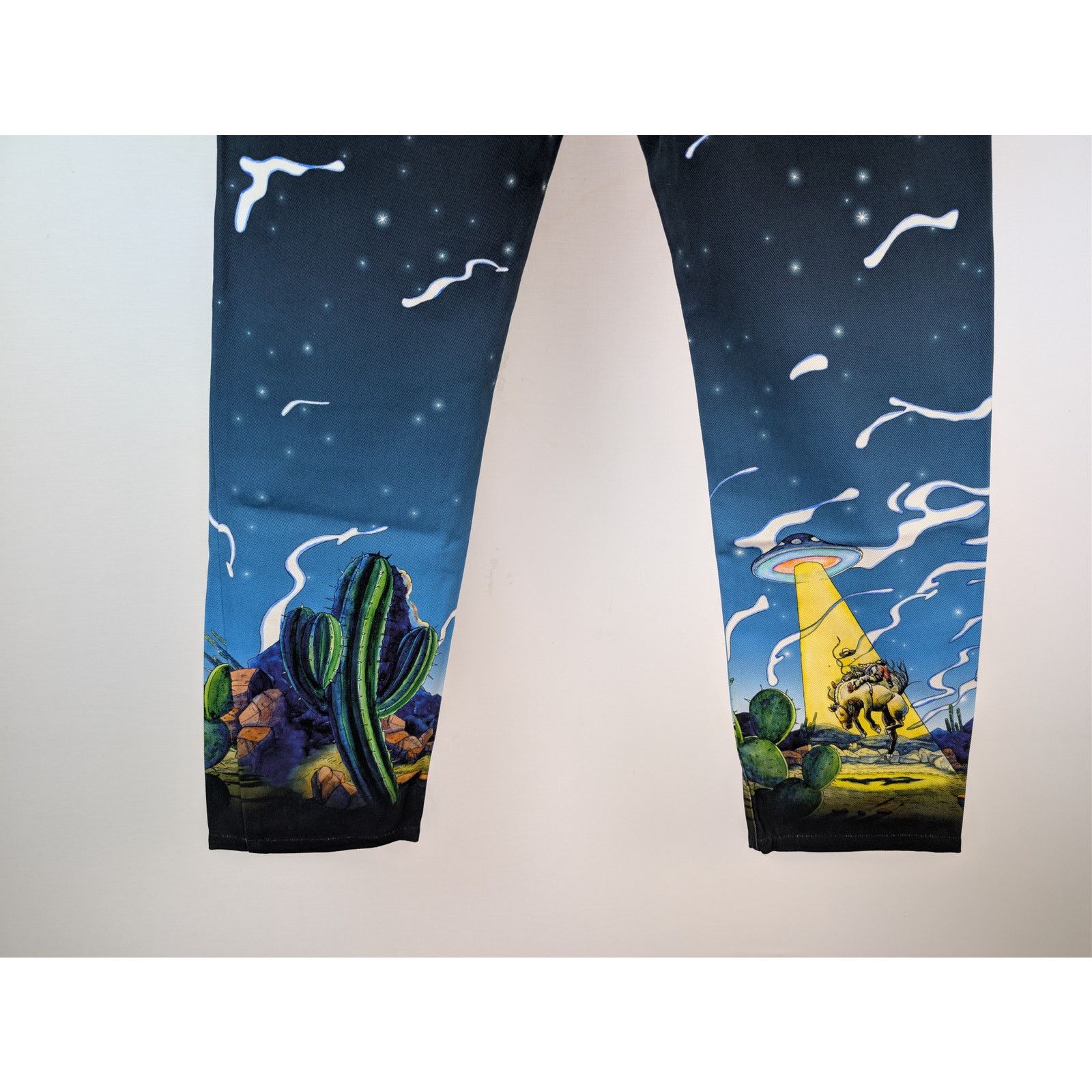 Casablanca o1rshd1 Cowboy De L'Espace Printed Straight Leg Denim Jeans Size US 36 / EU 52 - 13 Thumbnail