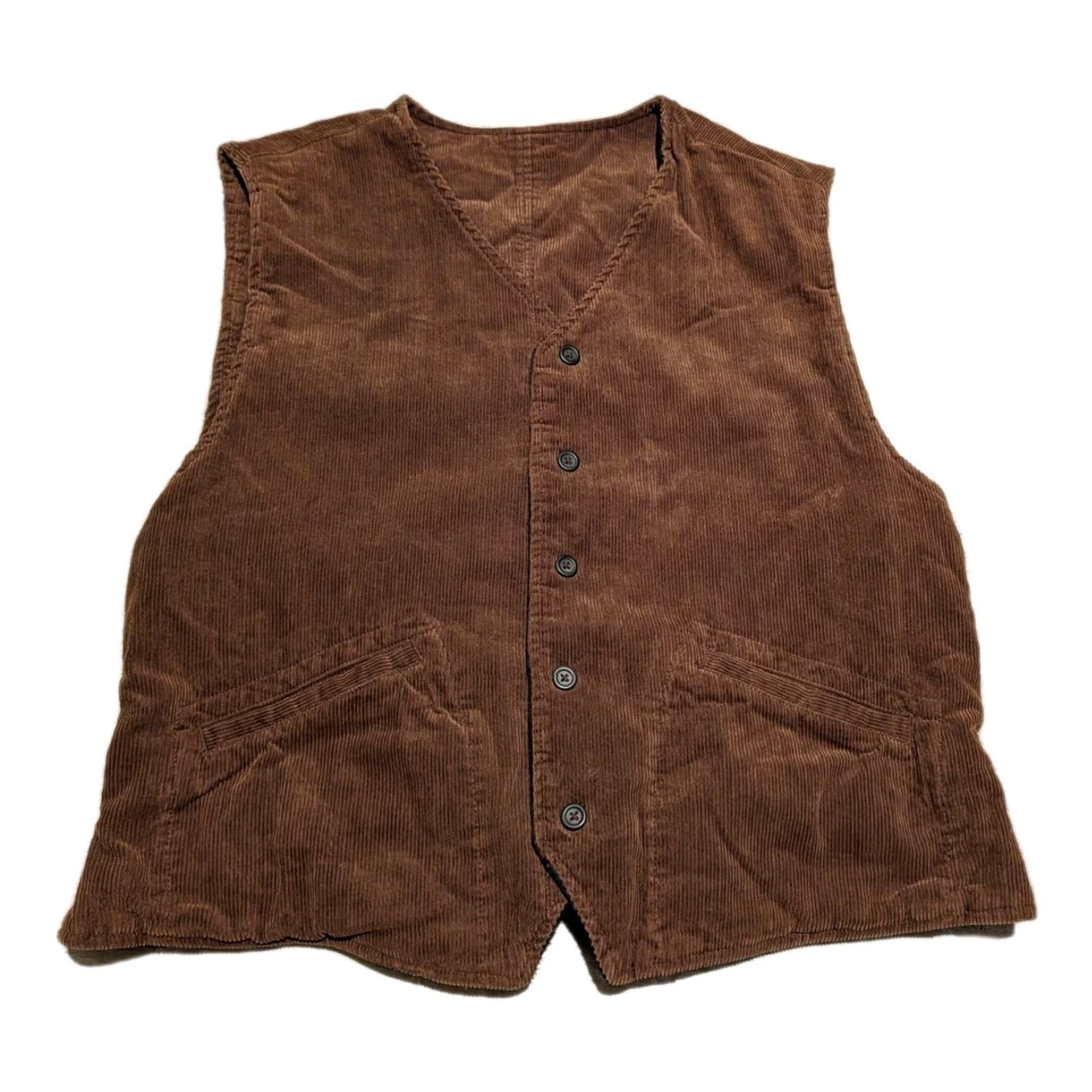 Gap VINTAGE Gap Reversible Corduroy Vest Plaid Wool Blend XL Unisex Adults Brown & Plaid Vest 90s Size XL / US 12-14 / IT 48-50 - 6 Thumbnail