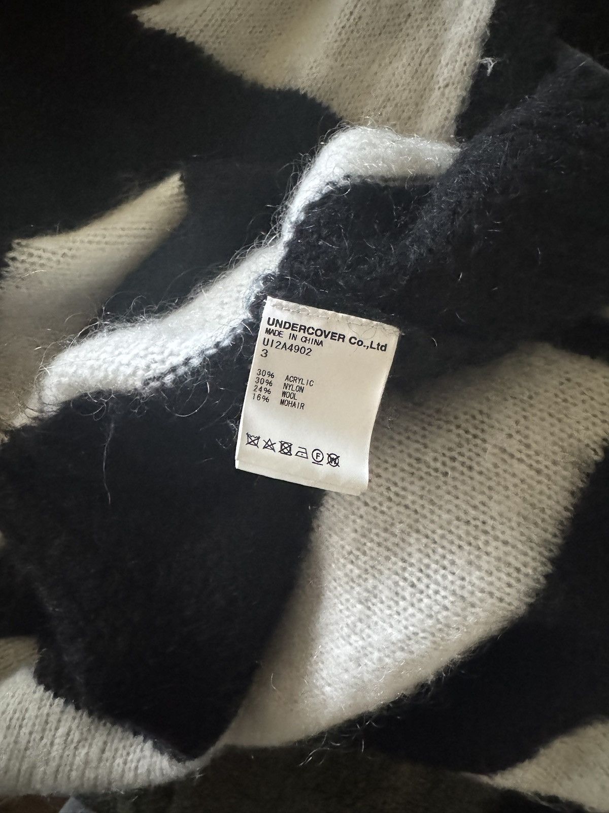 Undercover UNDERCOVER BLACK N WHITE STRIPED MOHAIR CARDIGAN Size US XL / EU 56 / 4 - 4 Thumbnail