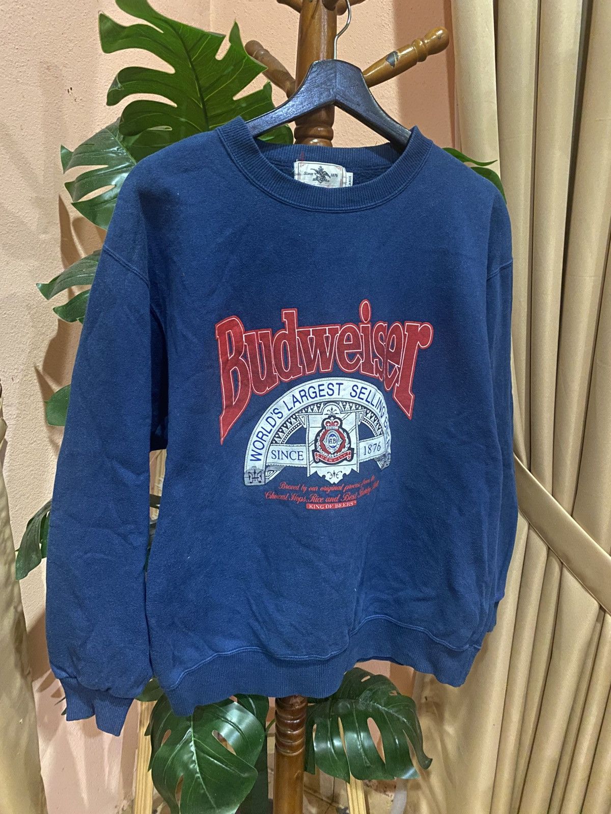 Budweiser Vintage Budweiser Sweatshirt – 90s Blue Crewneck Beer Promo Size US L / EU 52-54 / 3 - 3 Thumbnail