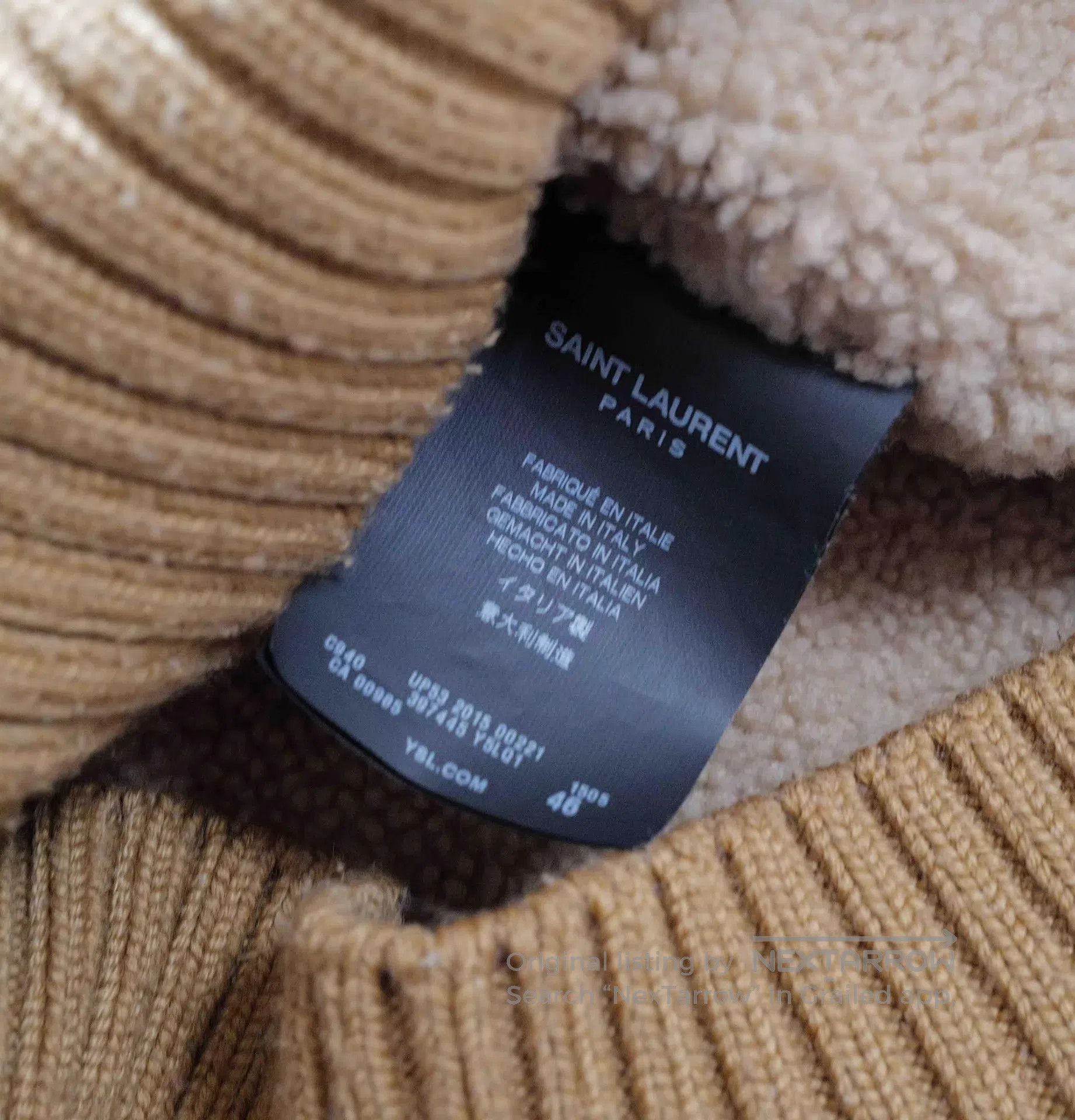 Saint Laurent Paris Beige Shearling Collar Bomber Jacket. Size US S / EU 44-46 / 1 - 4 Thumbnail