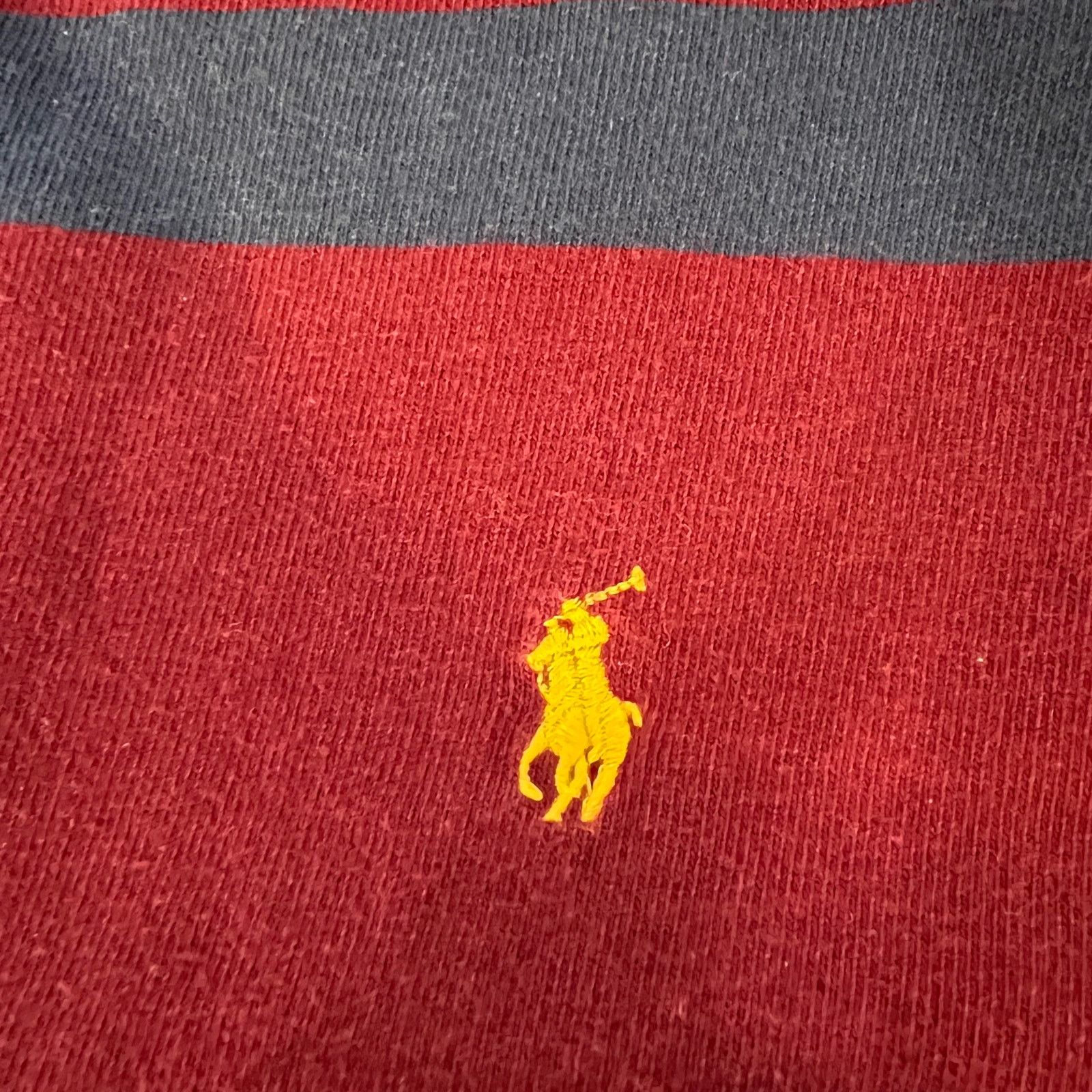 Polo Ralph Lauren Polo Ralph Lauren Stripe Polo Shirt Long Sleeves Burgundy Size US XL / EU 56 / 4 - 2 Thumbnail