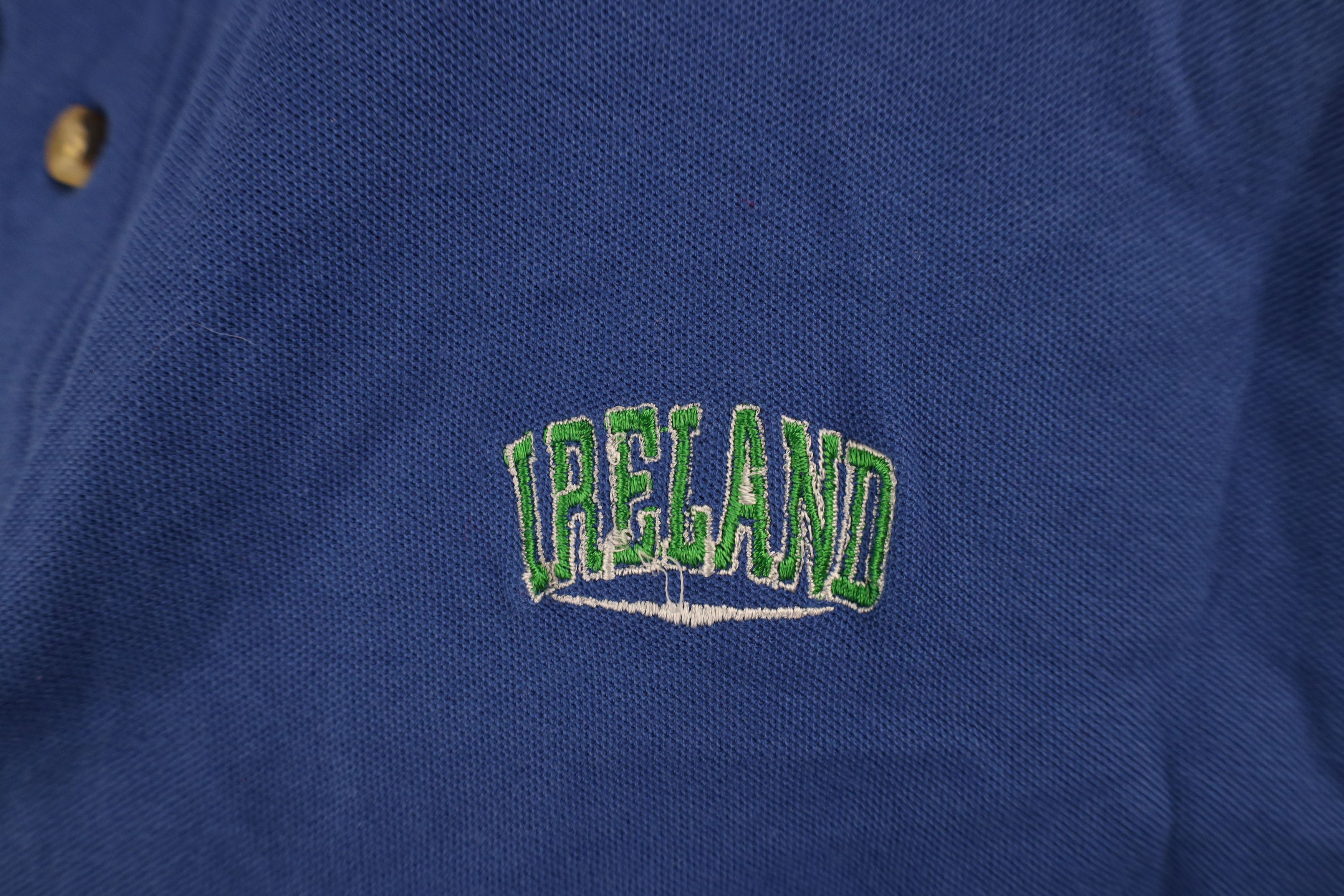 Vintage Vintage 90s Streetwear Out Ireland Collared Polo Shirt Blue Size US XL / EU 56 / 4 - 4 Thumbnail