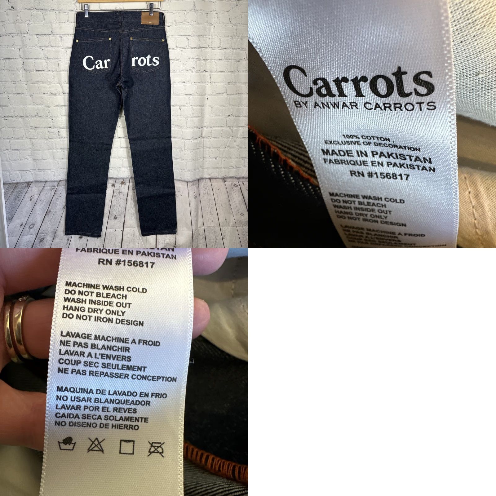 Vintage Carrots Jeans Dark Wash Mens 32 Straight Leg Indigo Denim Cotton Zip Inseam 34 Carrots Brand Regular Fit Jeans Mens Size US 32 / EU 48 - 8 Thumbnail