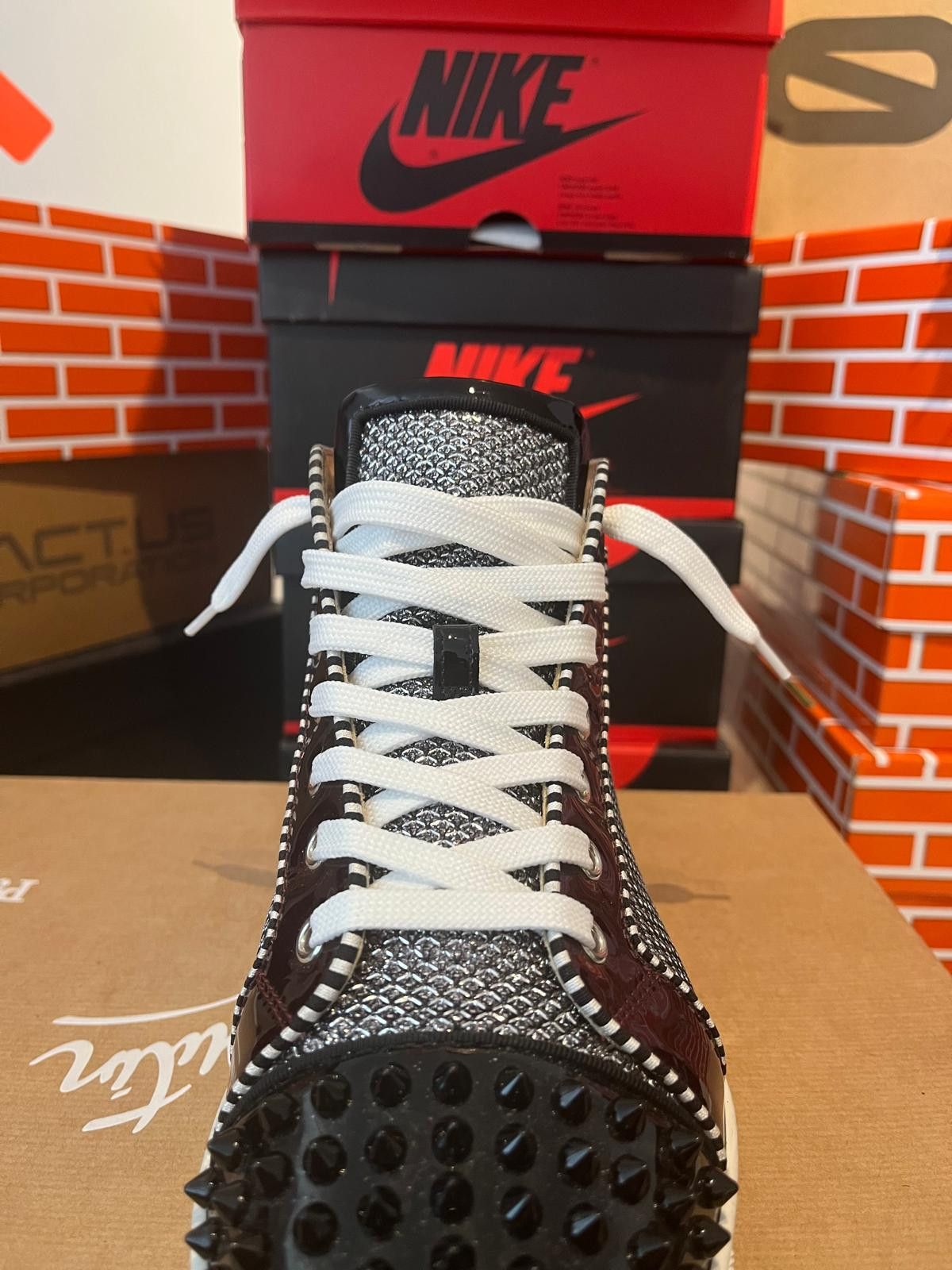 Christian Louboutin Christian Louboutin Woman’s High Top Trainers 39 1/2 Size US 8.5 / IT 38.5 - 6 Thumbnail