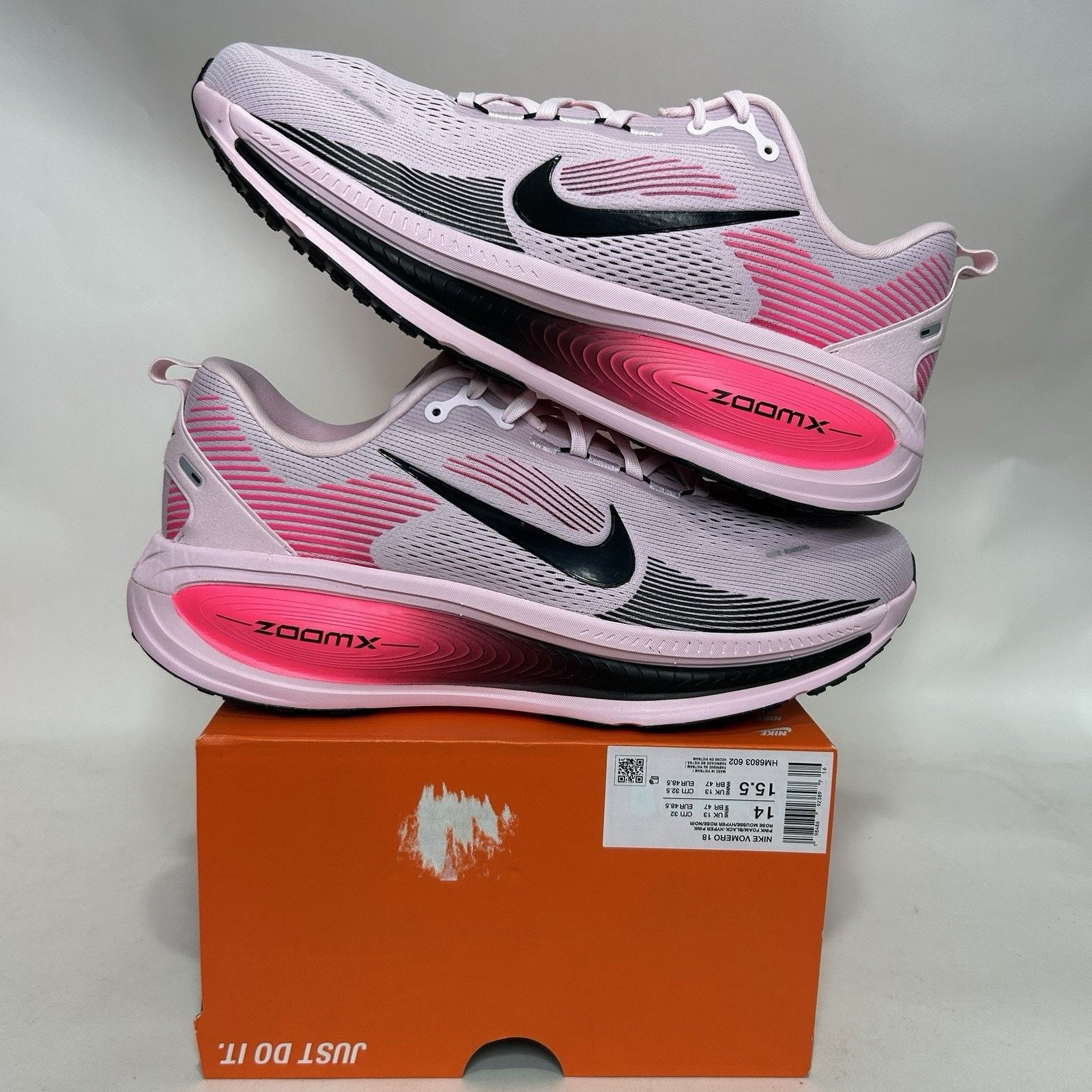 Nike Nike Vomero 18 “Pink Foam Hyper Pink Black” HM6803-602 Size US 14 / EU 47 - 1 Thumbnail