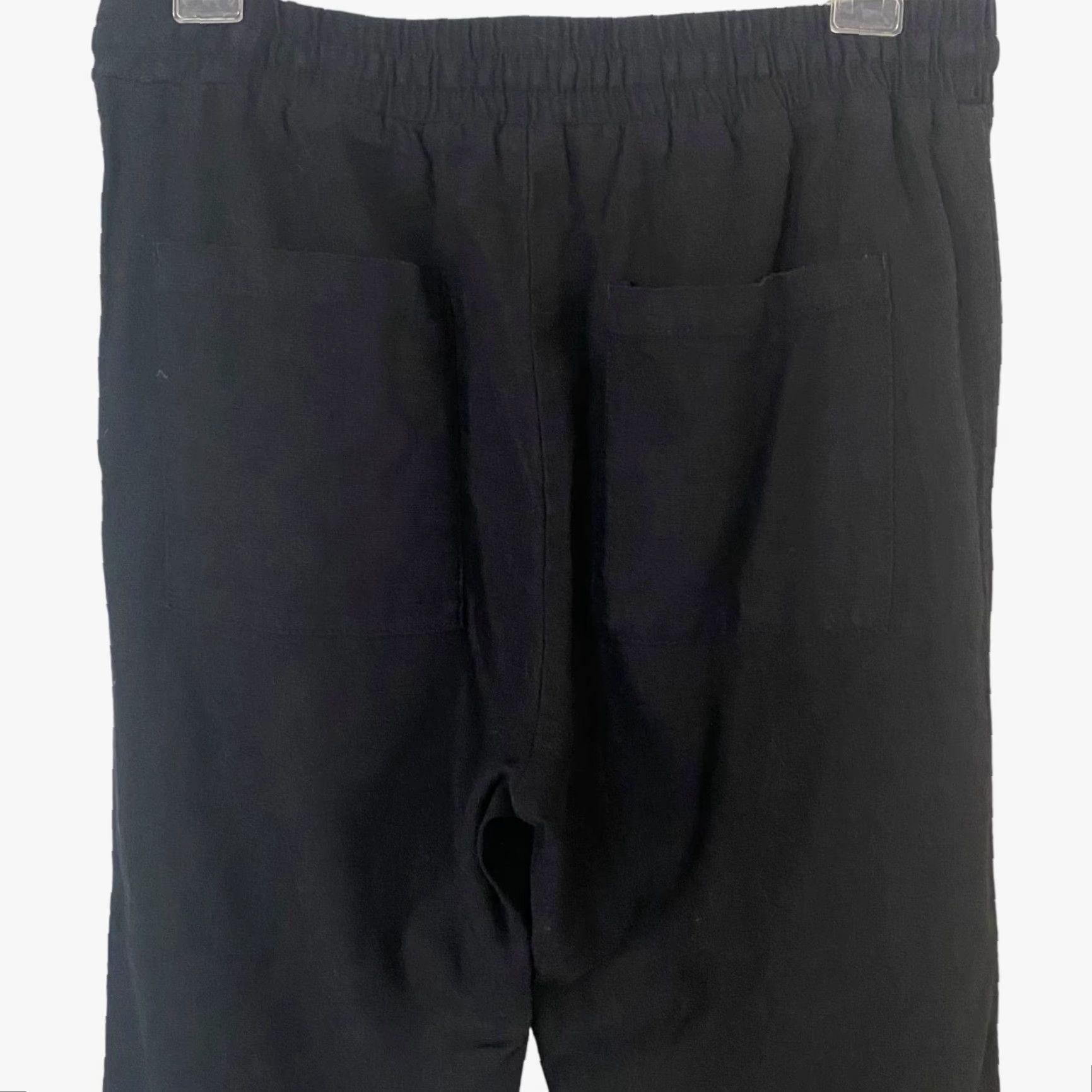 Vintage Love Tree Linen Blend Jogger Pants Drawstring Waist Women's Small Black Comfort Size 28" / US 6 / IT 42 - 6 Thumbnail