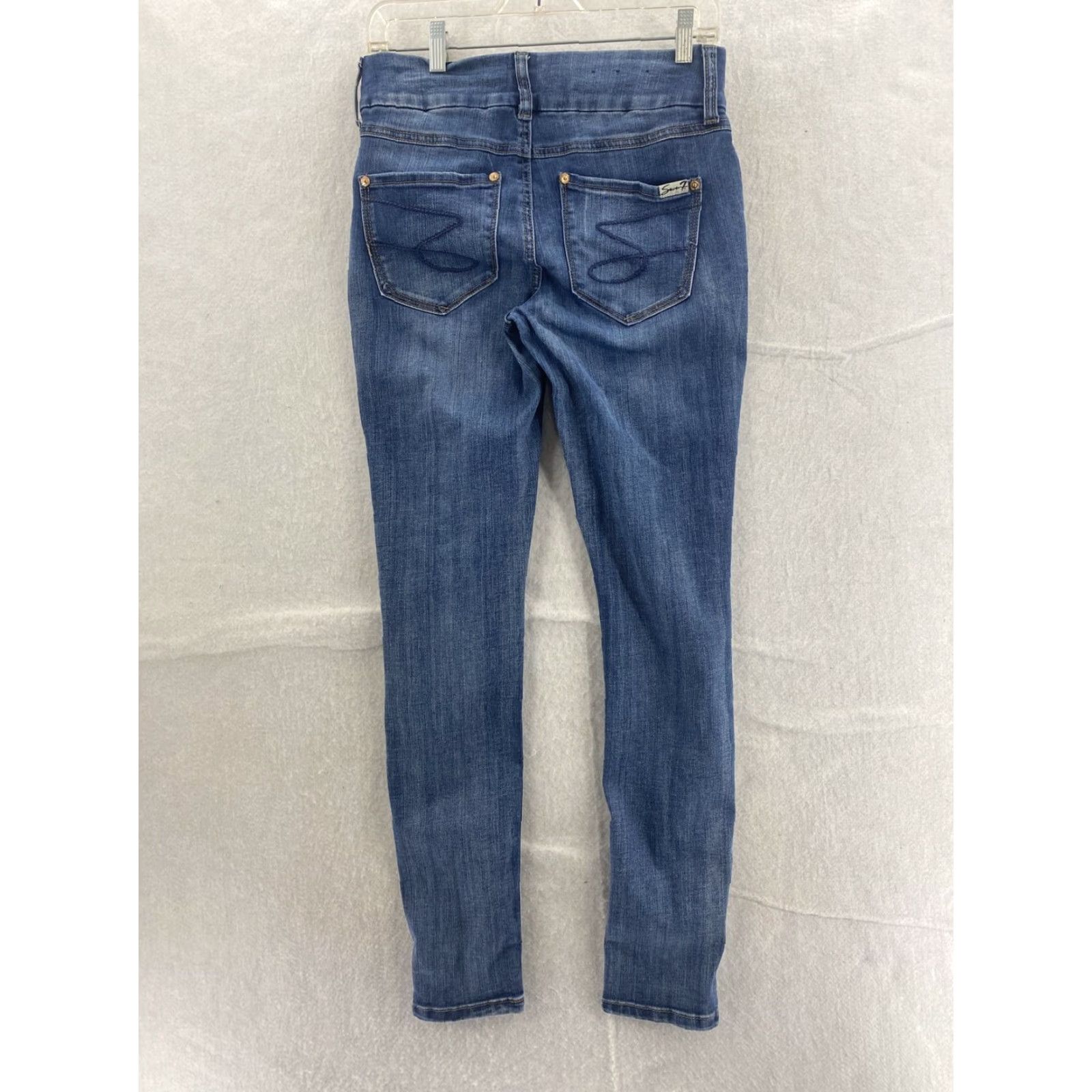 Vintage Seven7 Jeans Women 6 Tummy Less Mid Rise Blue Denim Skinny Regular Jeans Size 28" / US 6 / IT 42 - 7 Thumbnail
