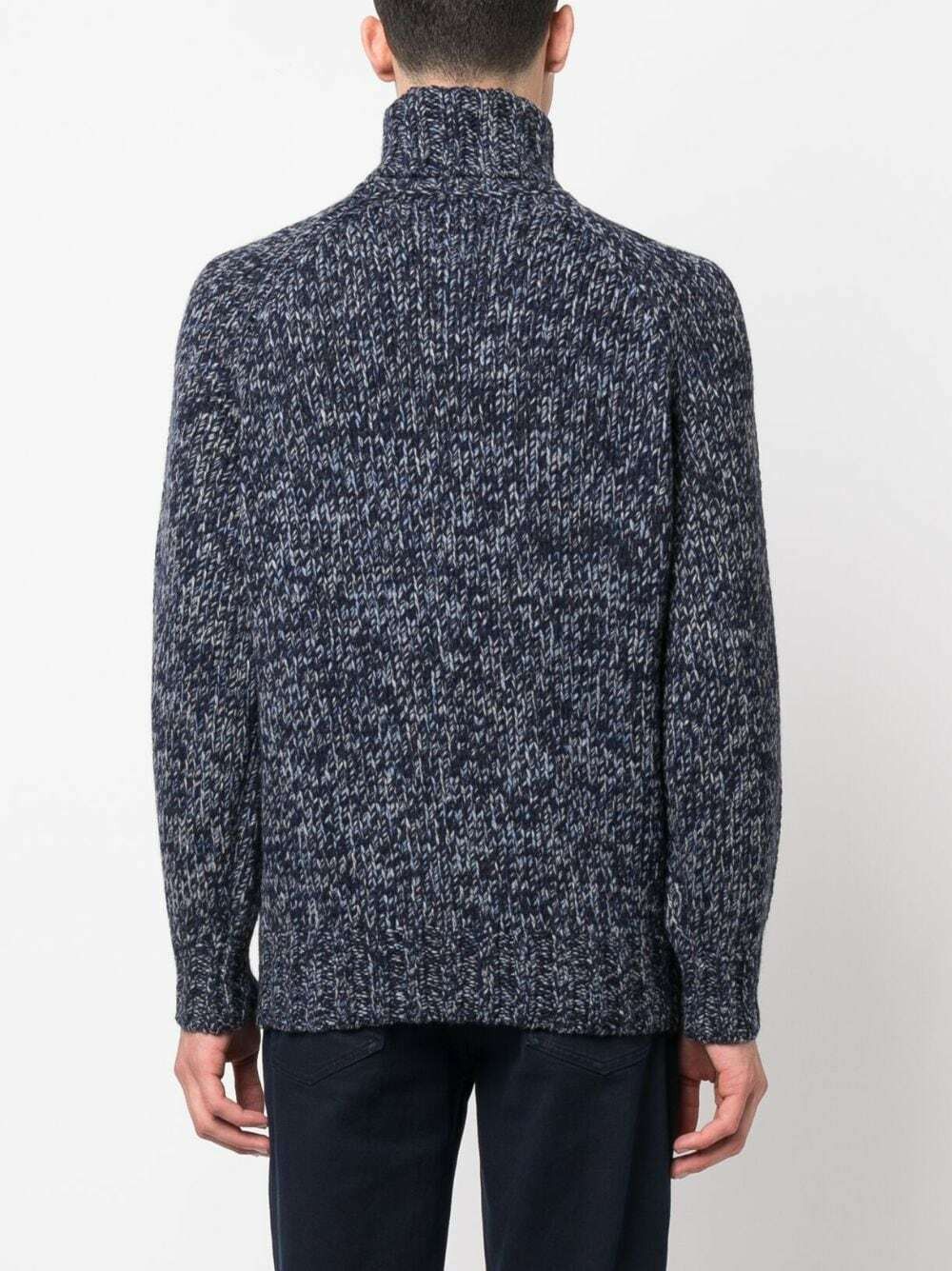 Brunello Cucinelli o1y0526 Turtleneck Sweater in Navy Blue Size US L / EU 52-54 / 3 - 3 Thumbnail