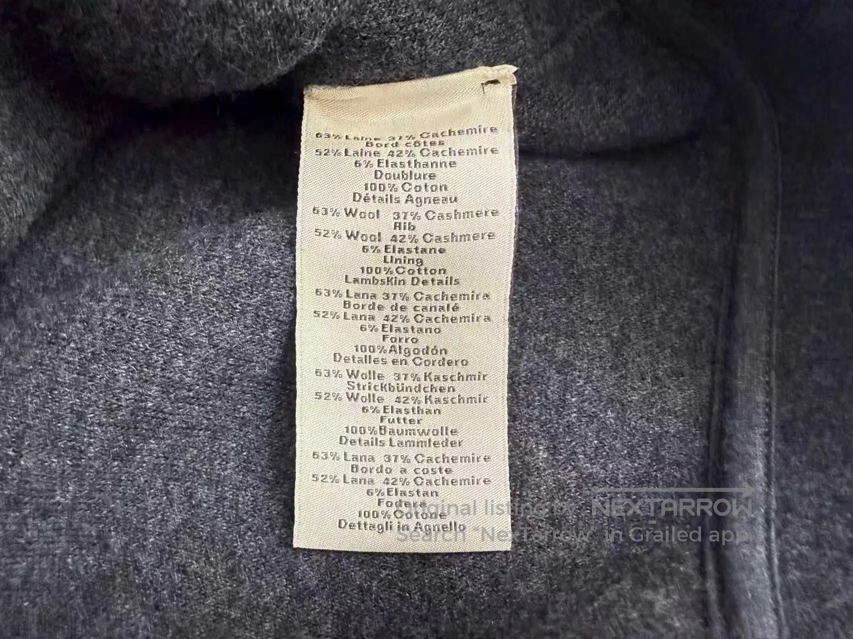 Hermes Hermes Dark Gray Wool and Cashmere Blend Mixed with Leathe Size US L / EU 52-54 / 3 - 5 Thumbnail