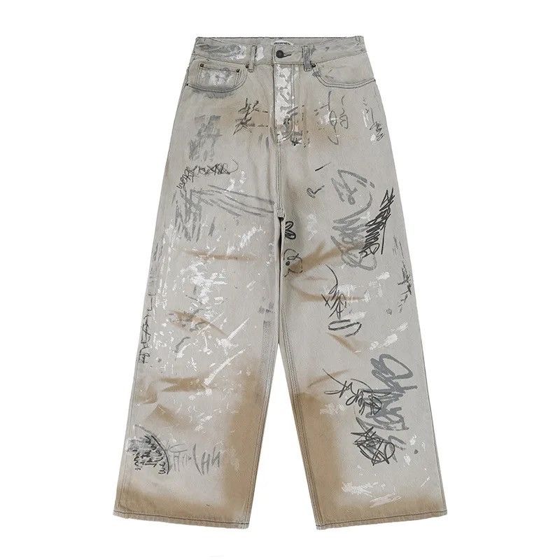 Japanese Brand × Vintage Graffiti printed jeans Size US 34 / EU 50 - 5 Thumbnail