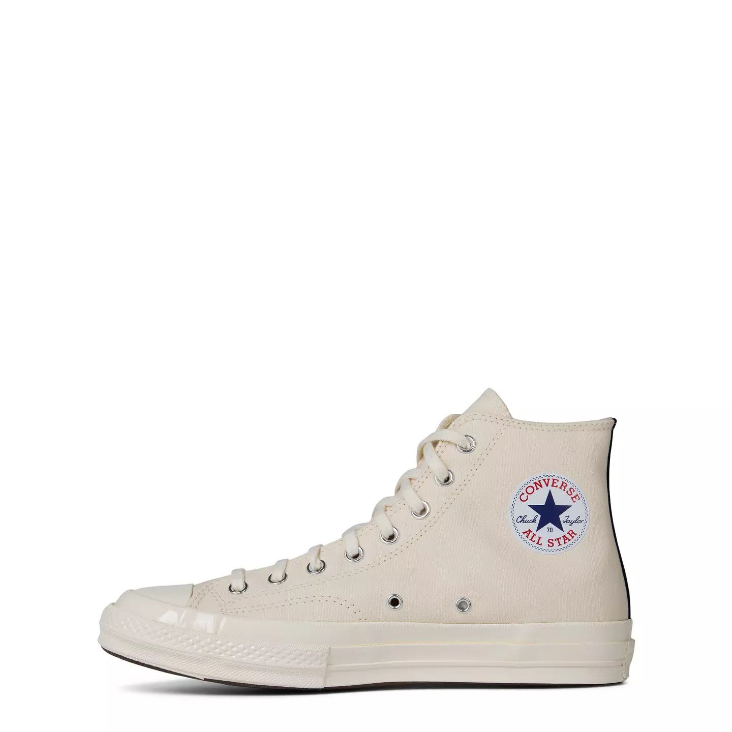 Comme des Garcons PLAY o1g2r1mq0426 Single Heart Chuck 70 High Top Trainers Beige Size US 12 / EU 45 - 3 Thumbnail